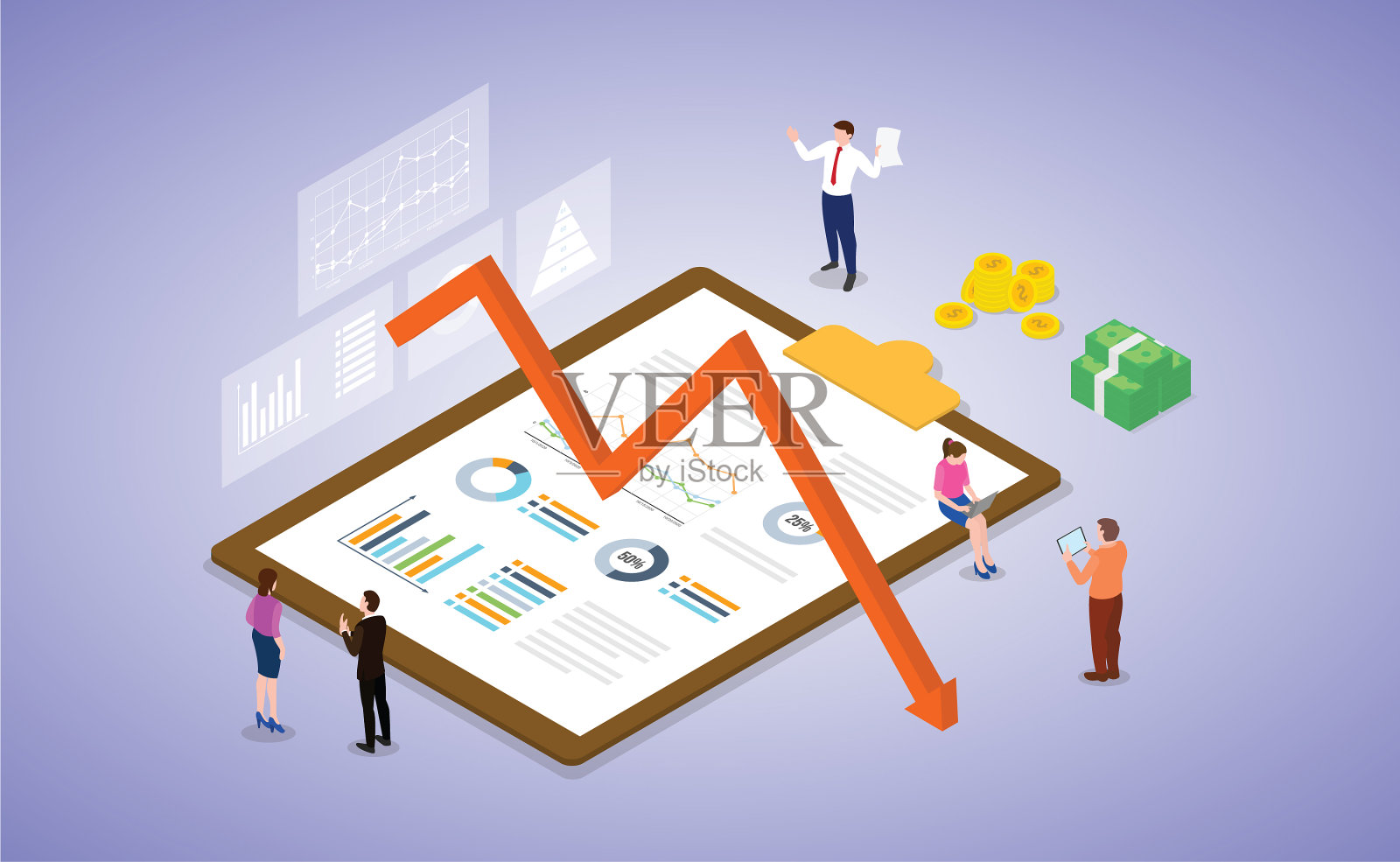 商业危机与市场萧条同人插画图片素材