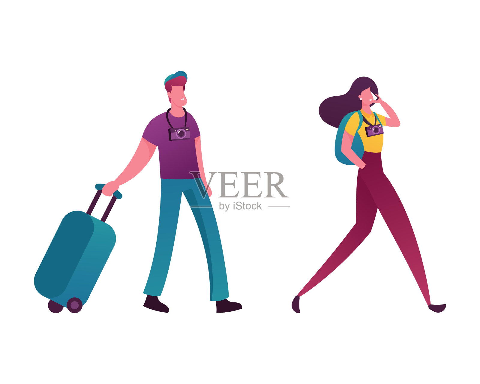 带着行李的人可以预订便宜的机票设计元素图片