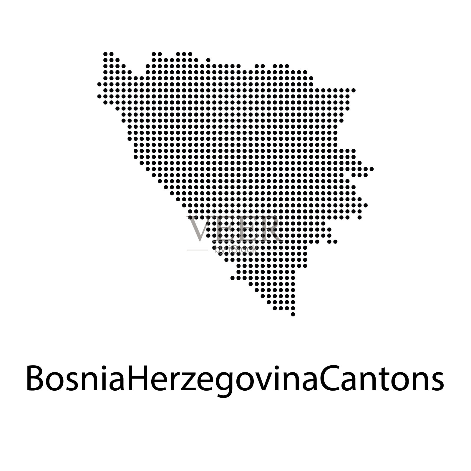 高详细矢量地图-波斯尼亚-黑塞哥维那插画图片素材