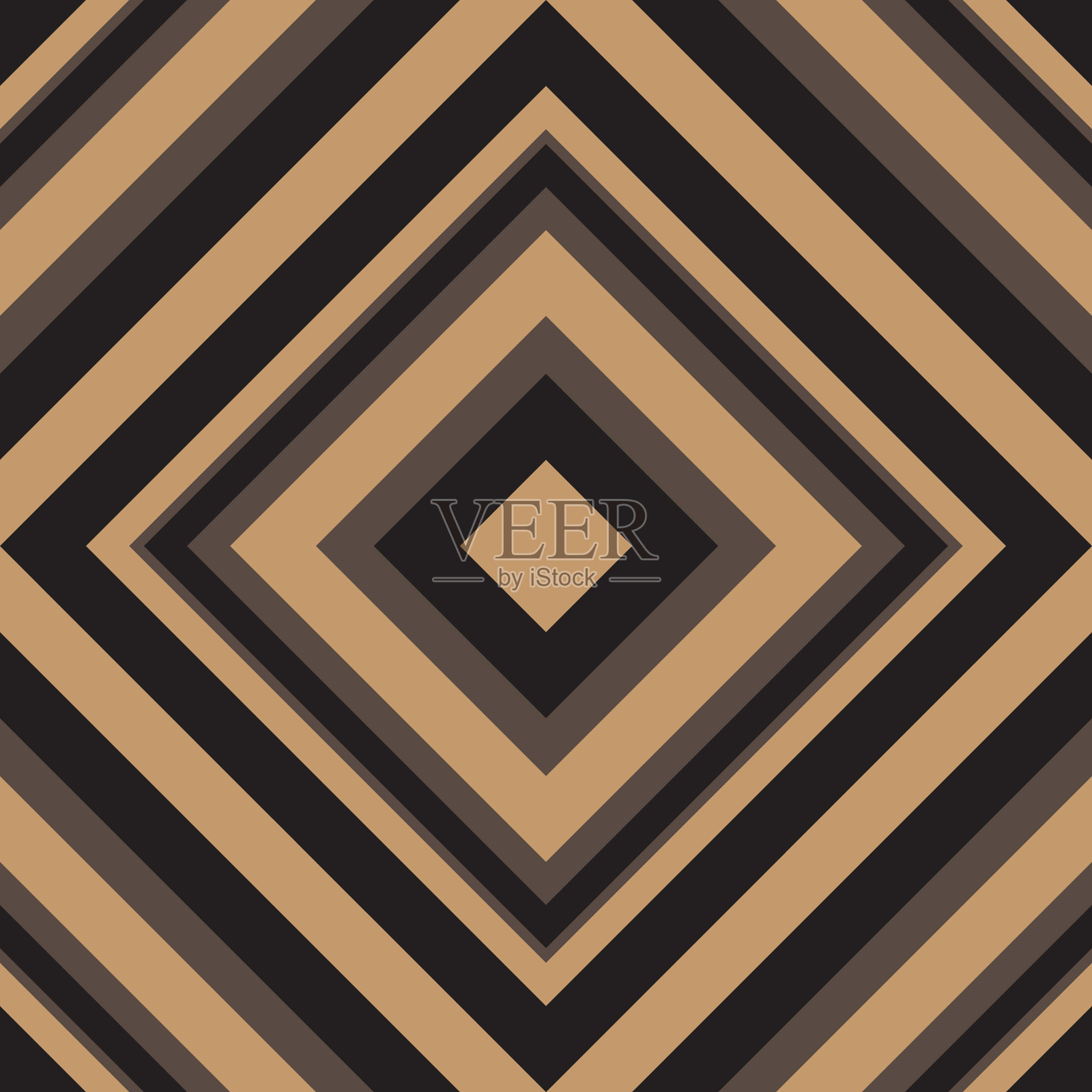 棕褐色菱形条纹无缝图案插画图片素材