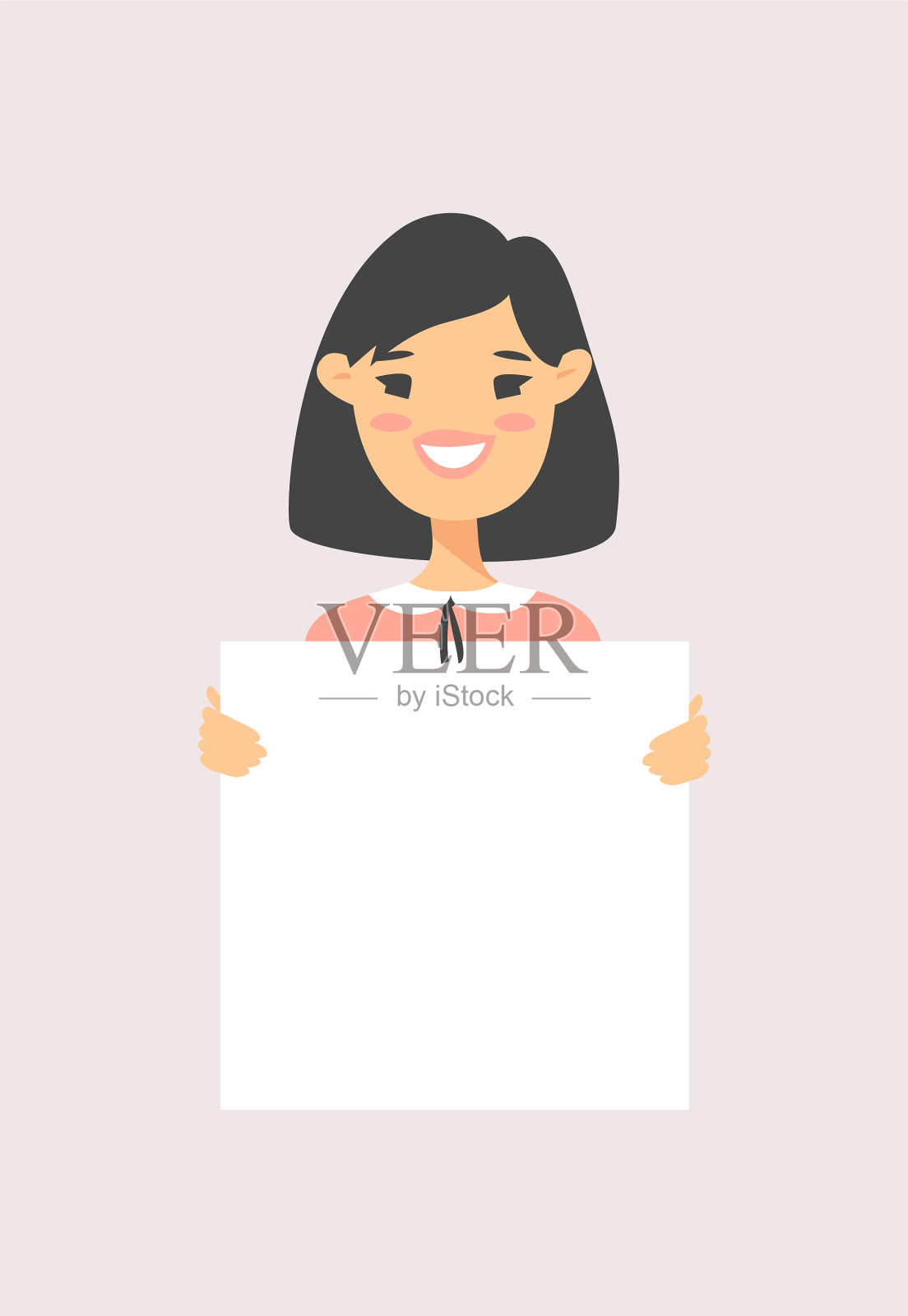 亚洲男性和女性角色与董事会插画图片素材