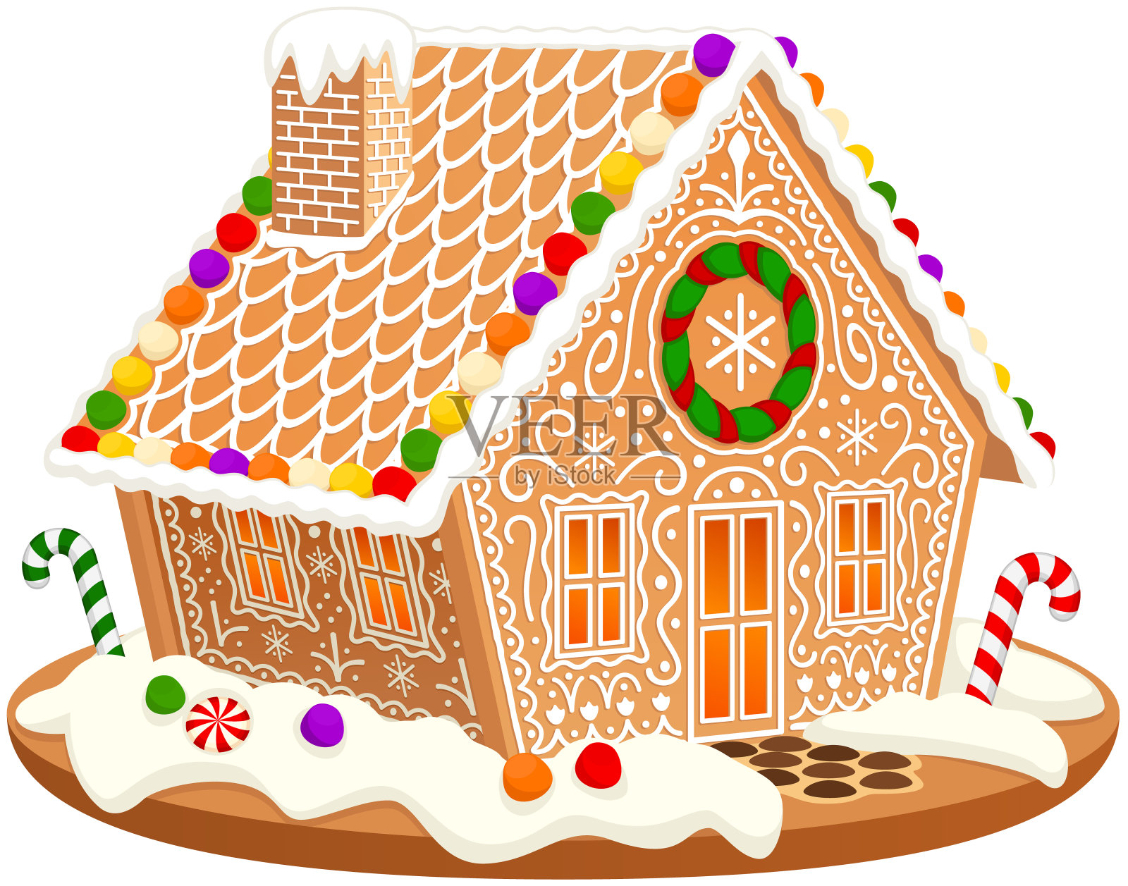 姜饼屋设计元素图片