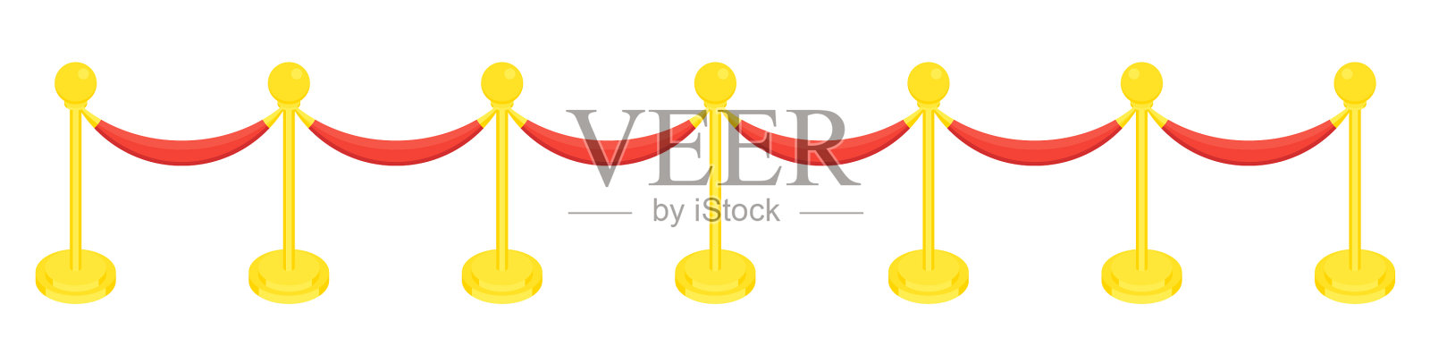 红地毯上挂着绳子的围栏设计元素图片