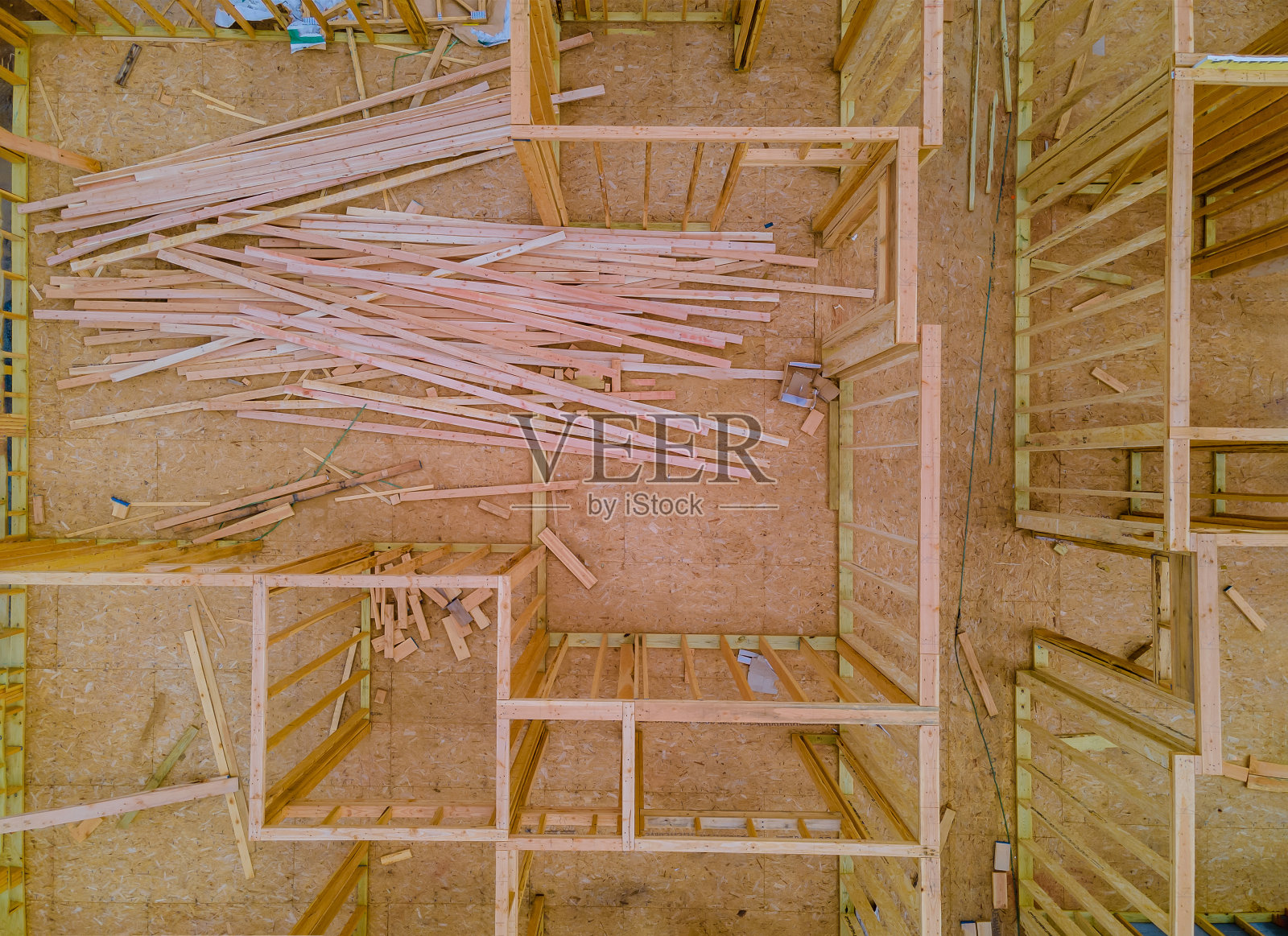 木屋住宅建筑，房屋框架照片摄影图片