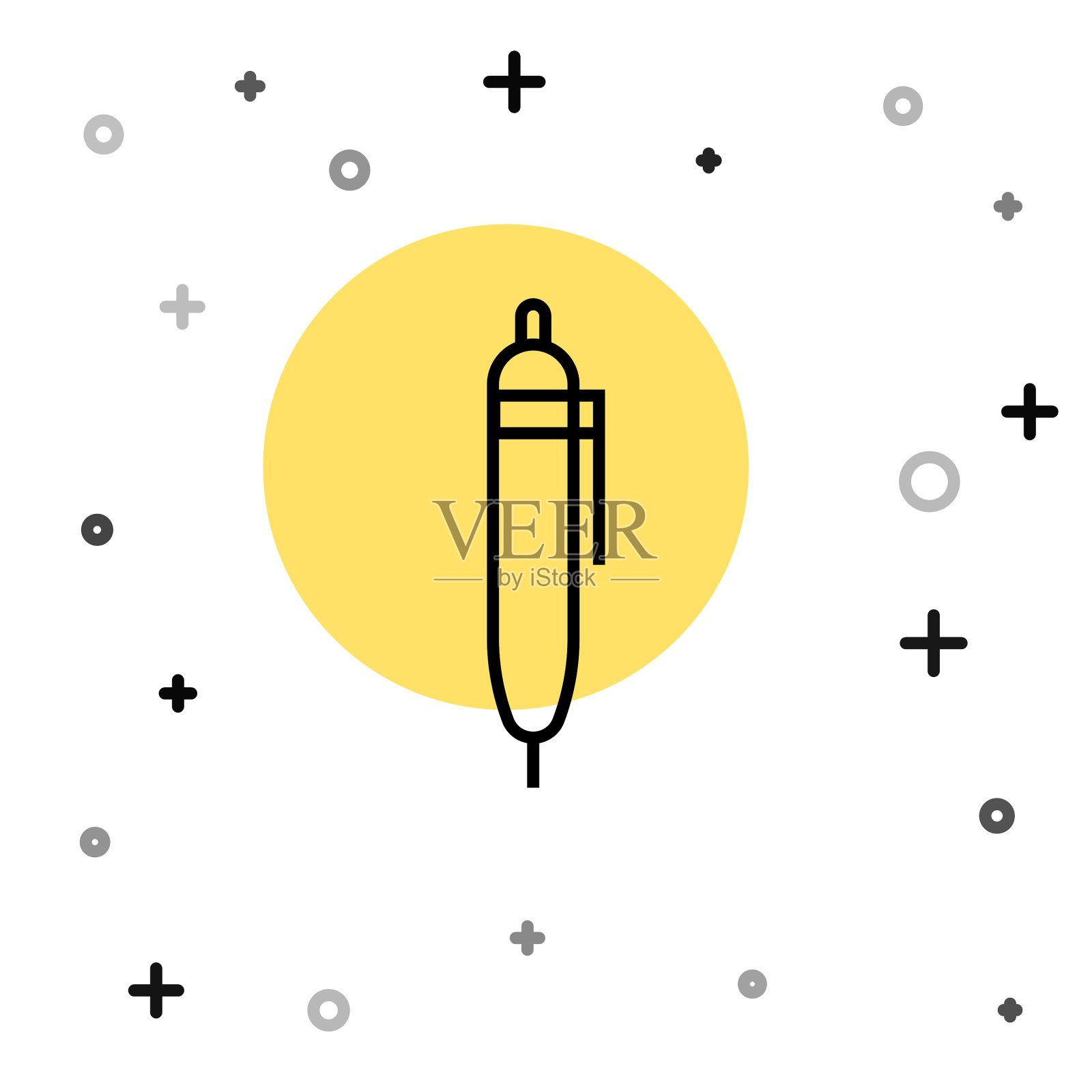 黑线笔图标孤立在白色背景图标素材