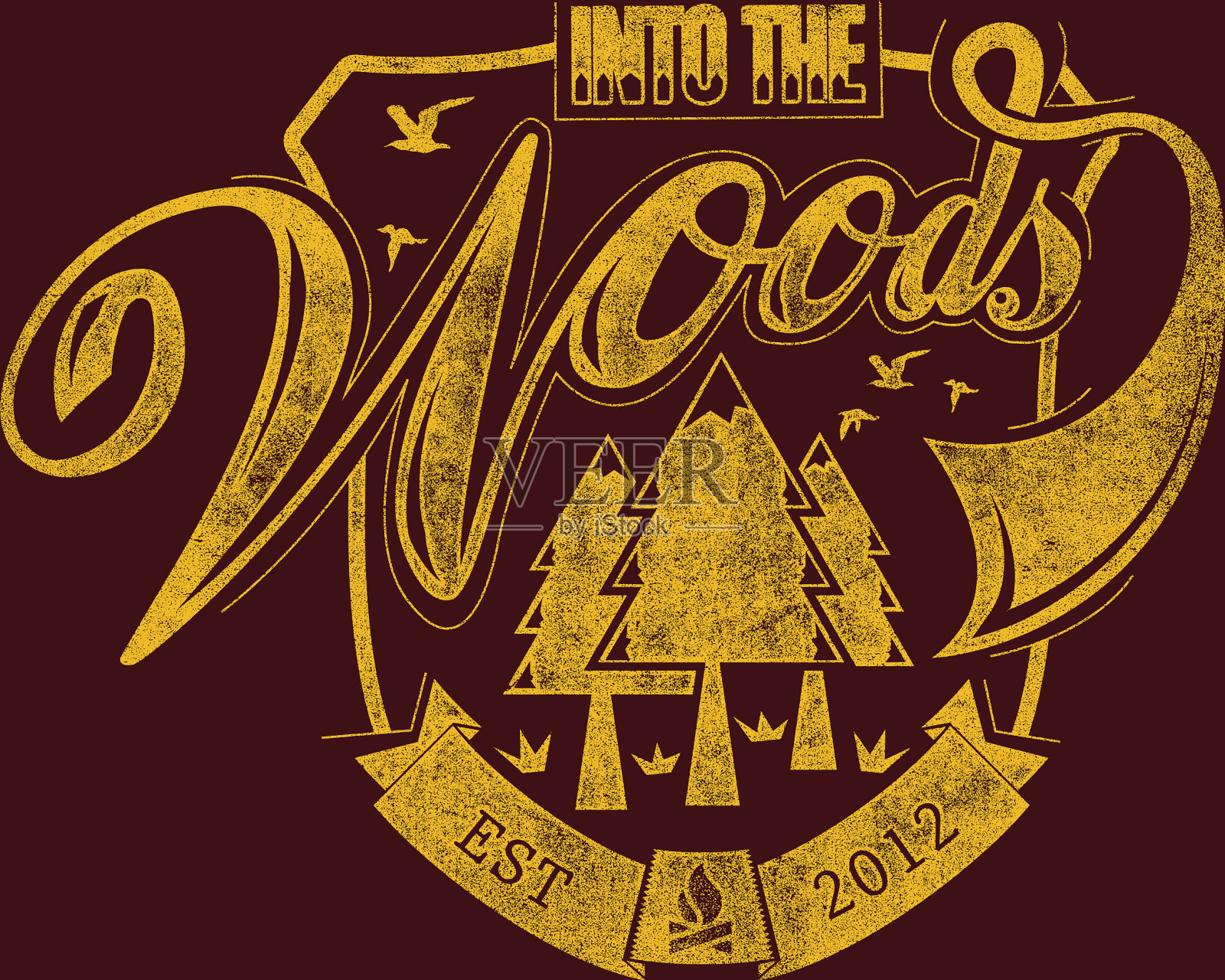 进入森林插画图片素材