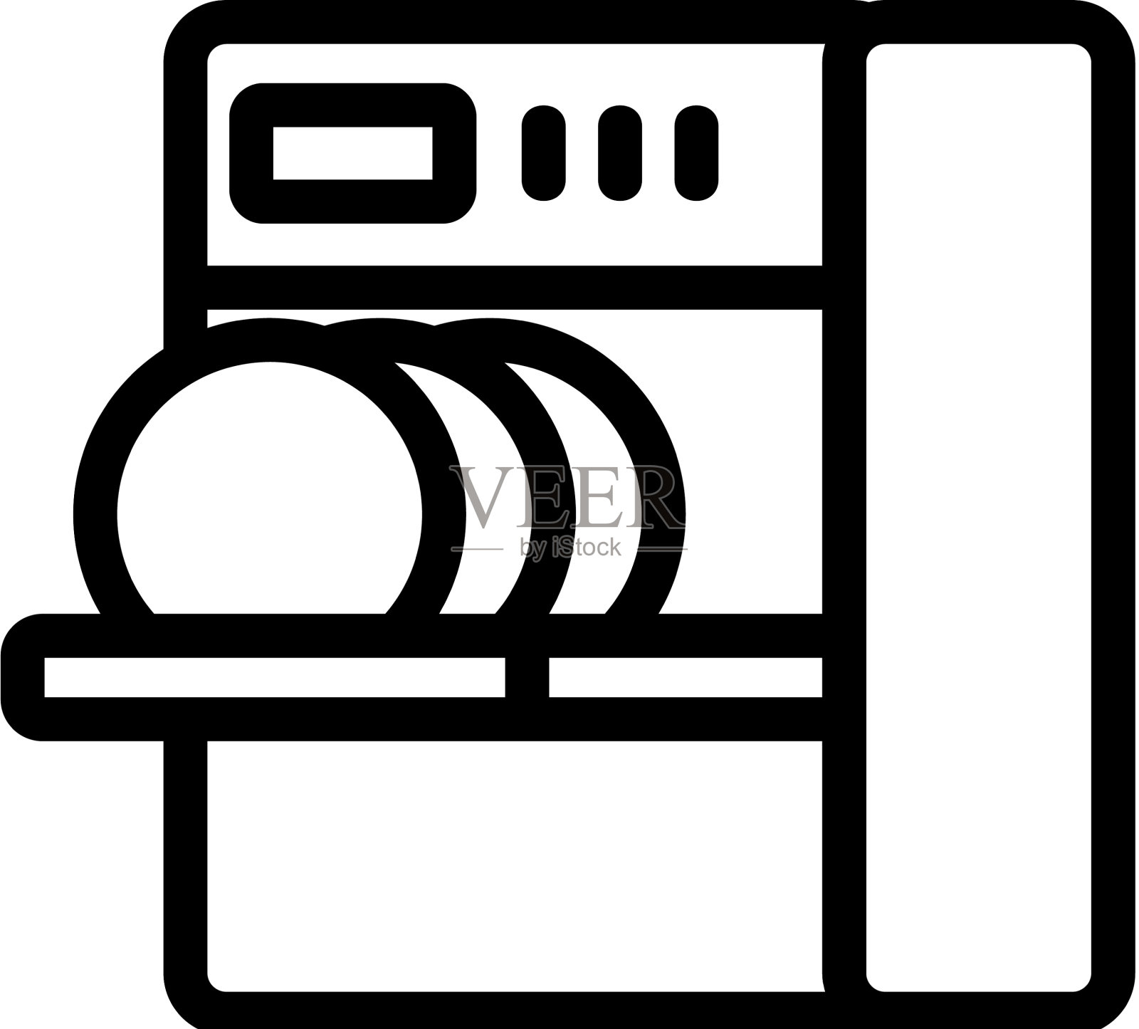 载入盘子到洗碗机图标大纲图标素材