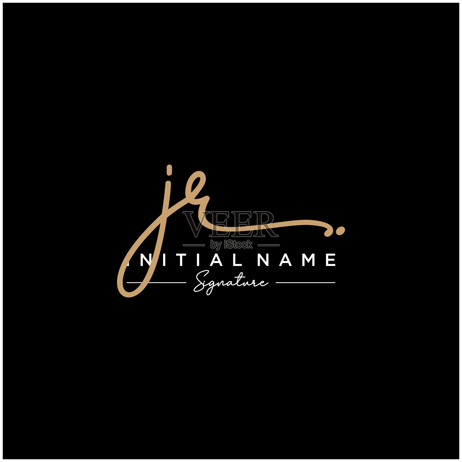 信件jr签名标志模板插画图片素材