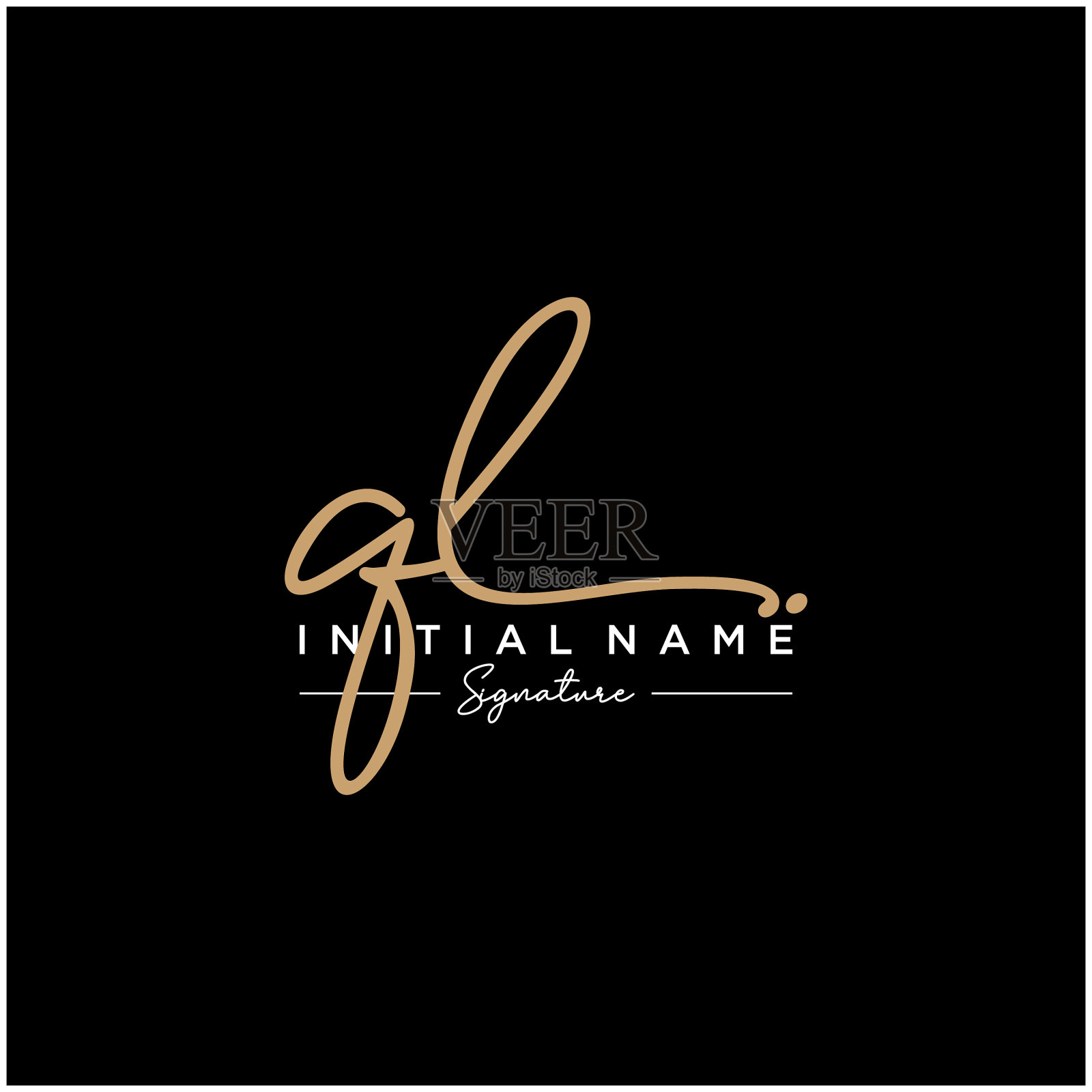 字母ql签名标志模板插画图片素材