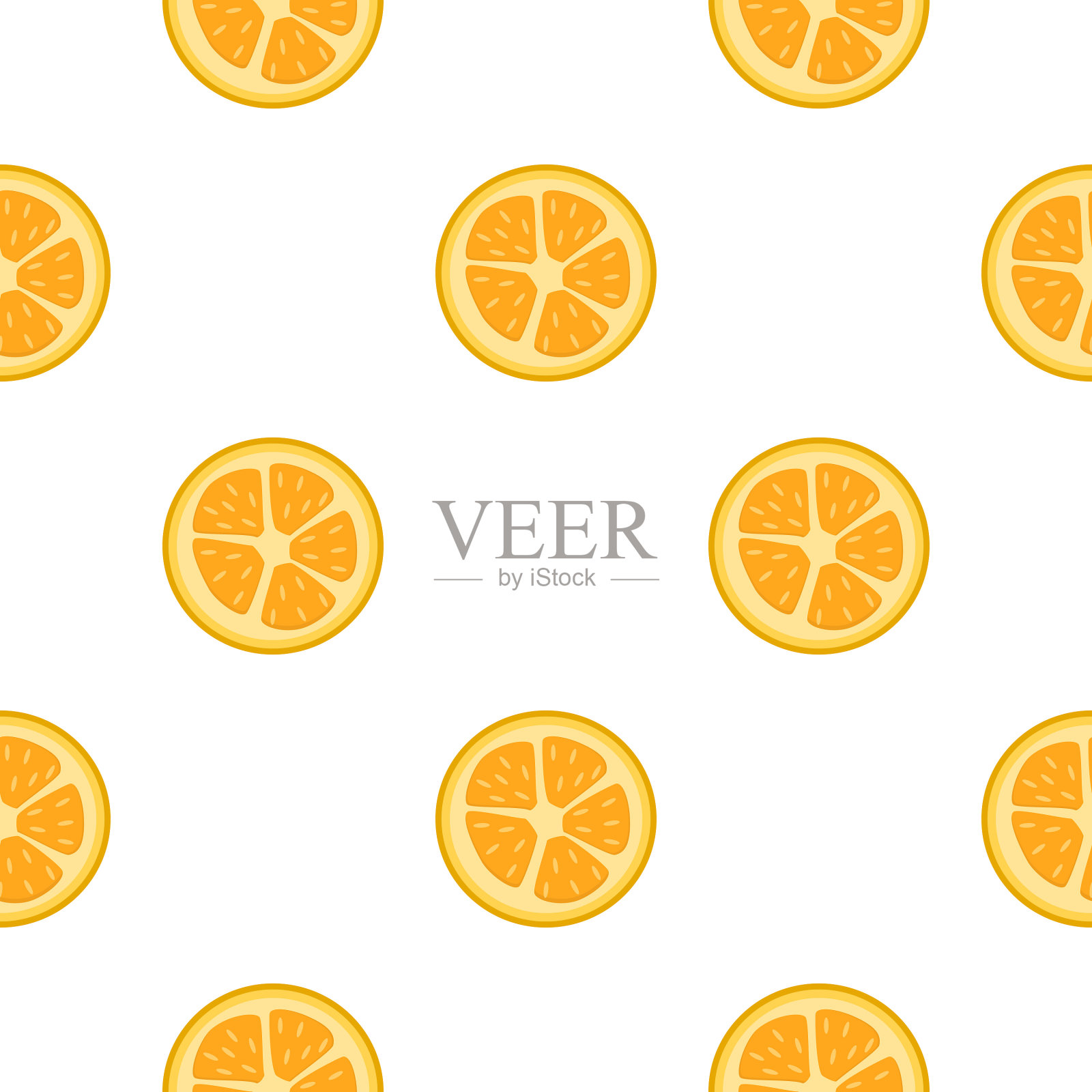 主题上大的彩色无缝金橘插画图片素材