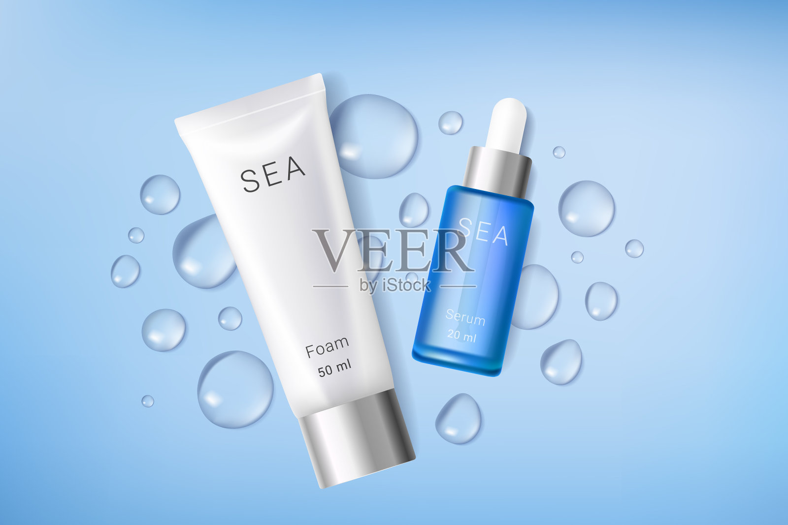 保湿化妆品广告模板插画图片素材