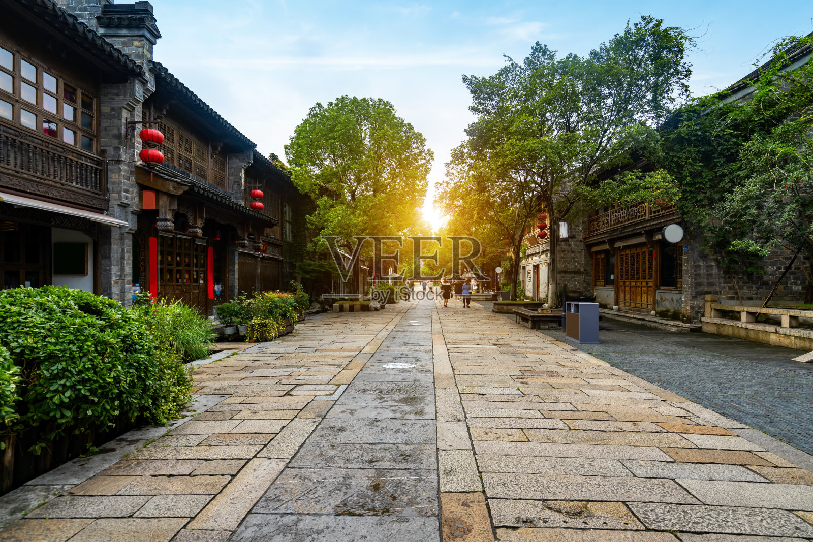 中国南京的古镇建筑和街道照片摄影图片