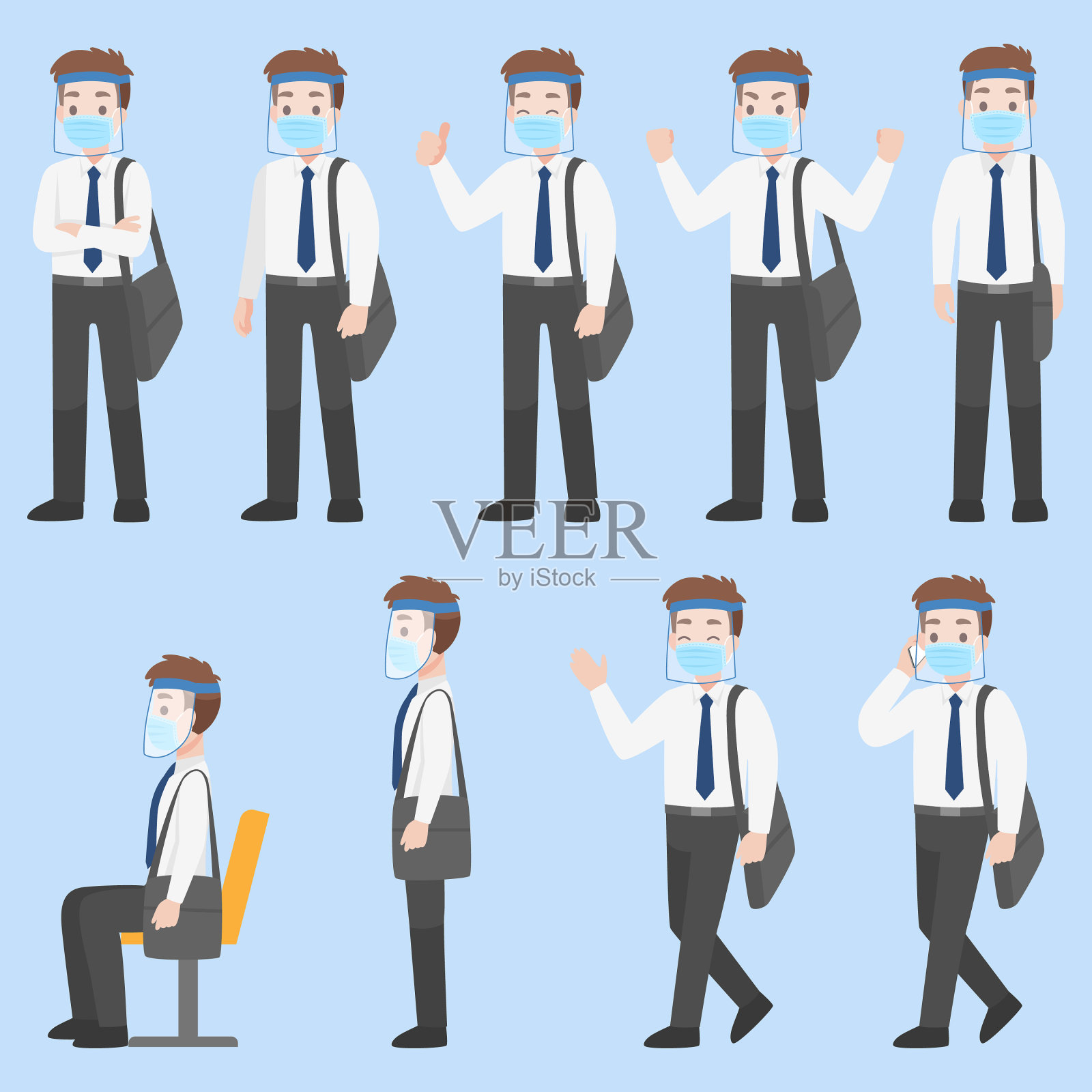 穿着商务休闲装的布景师插画图片素材