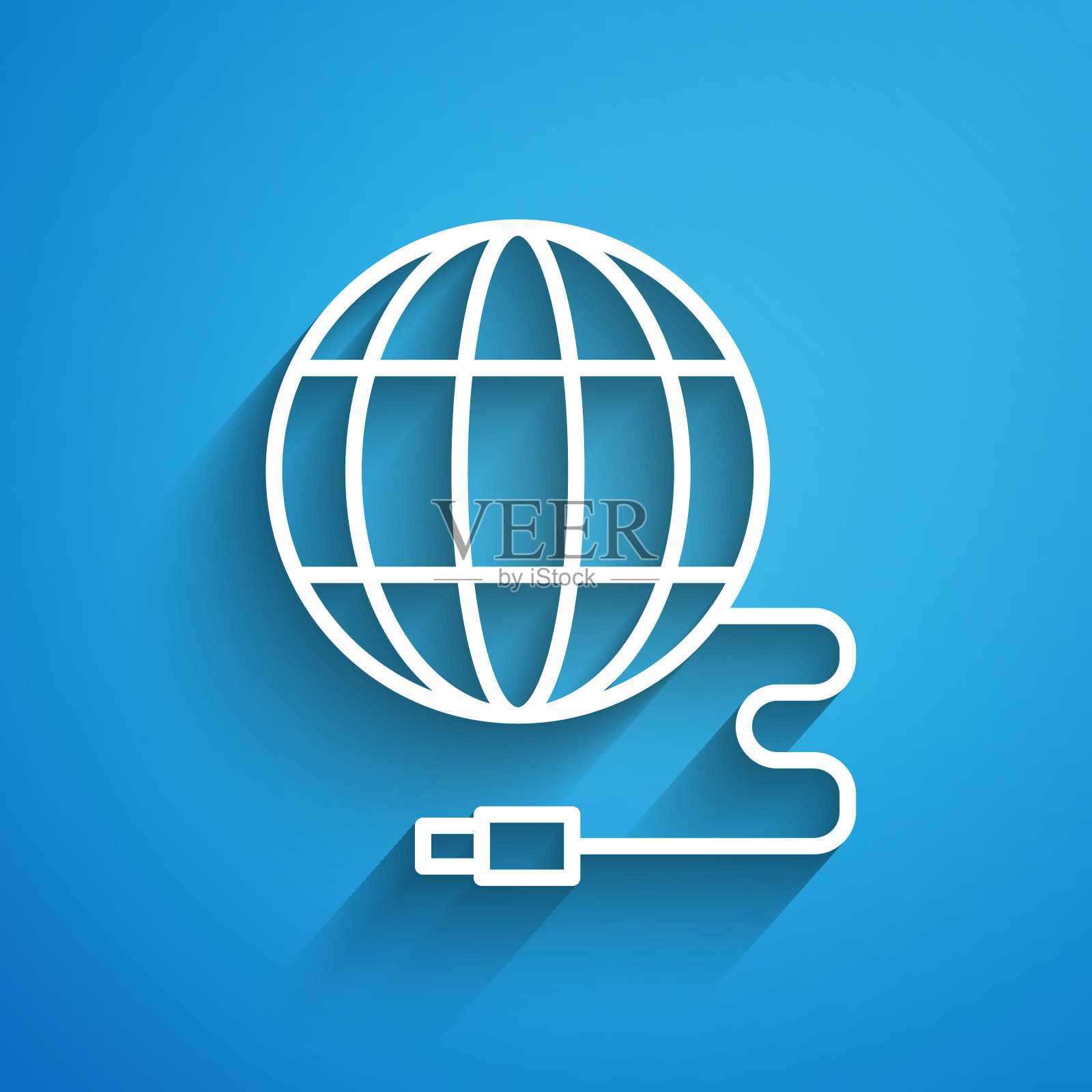 白线全球技术或社交网络插画图片素材