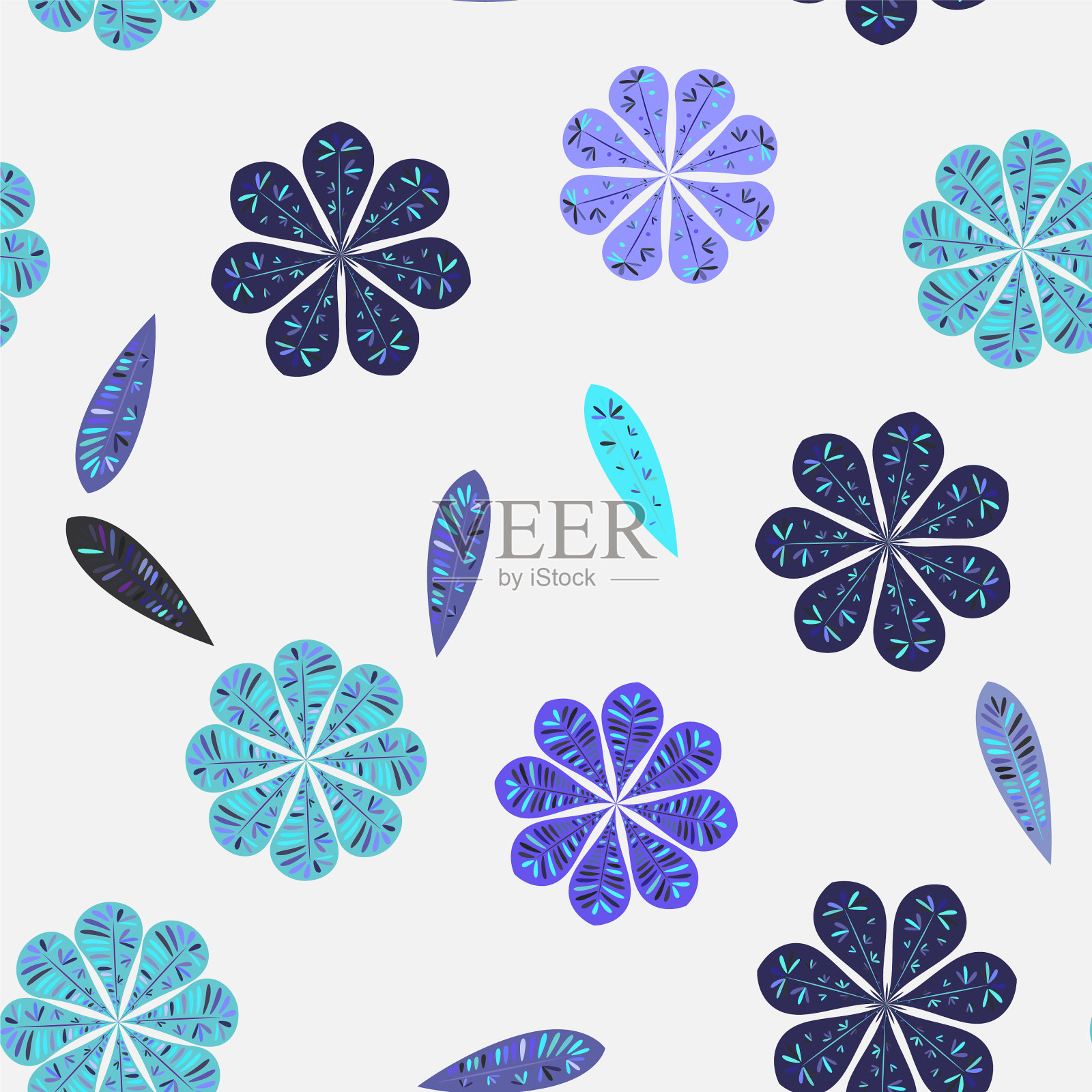 花卉无缝模式插画图片素材