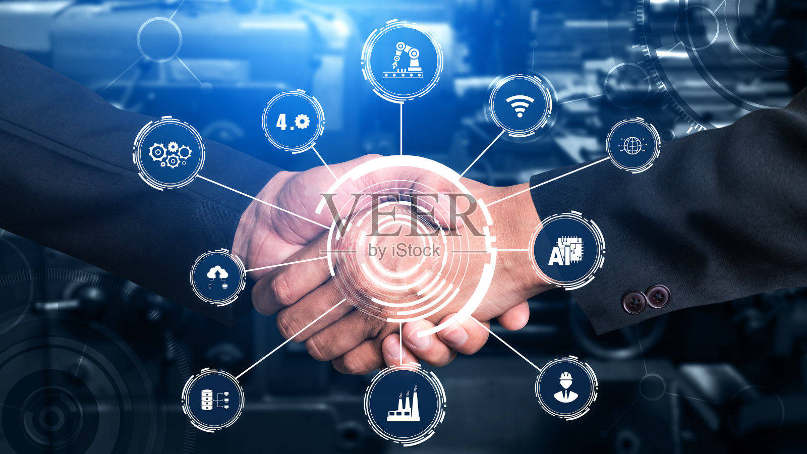 工业4.0技术概念——第四次工业革命的智能工厂照片摄影图片