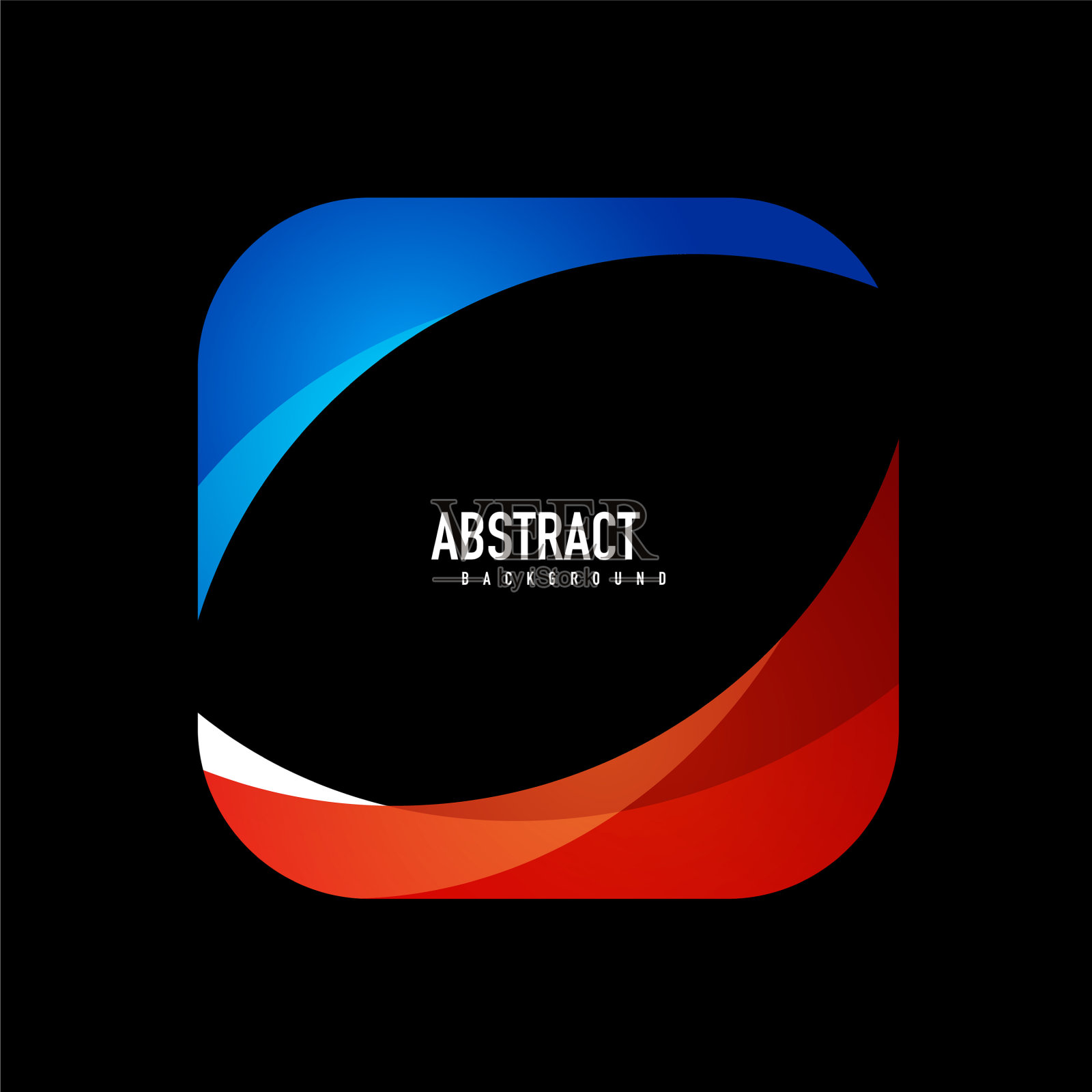 几何标志模板流动波浪与文本插画图片素材