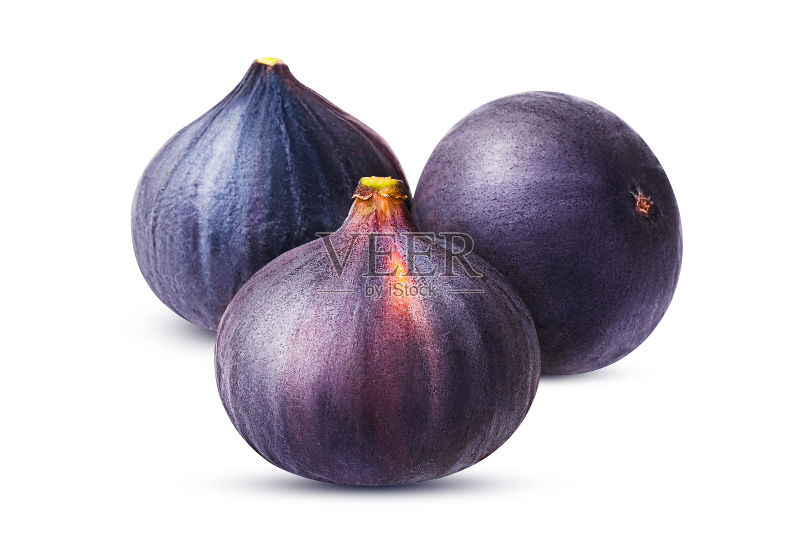 三个无花果孤立在白色背景上照片摄影图片