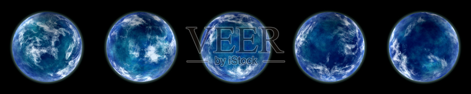 孤立在黑色背景下的行星。照片摄影图片