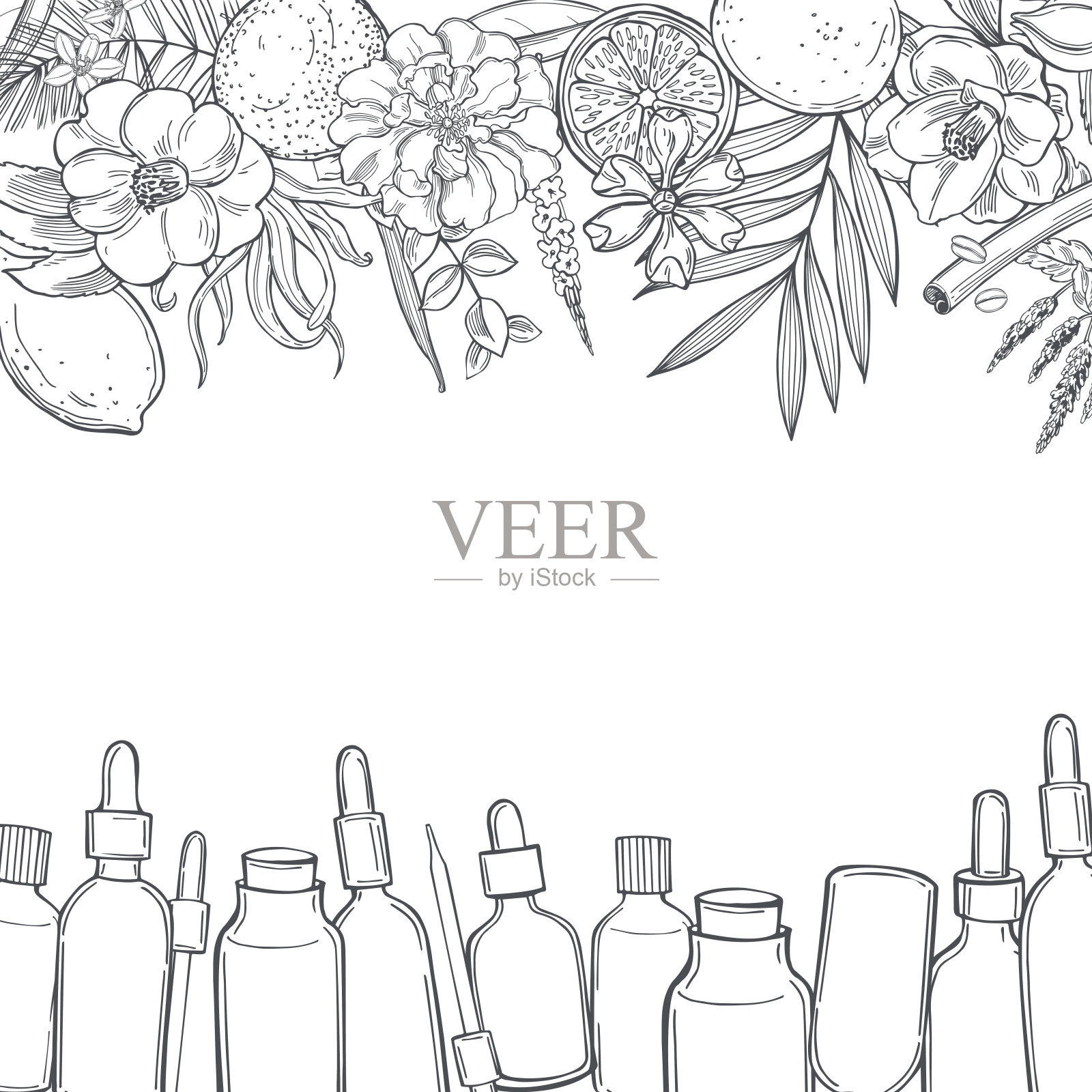 精油。向量速写插图。插画图片素材