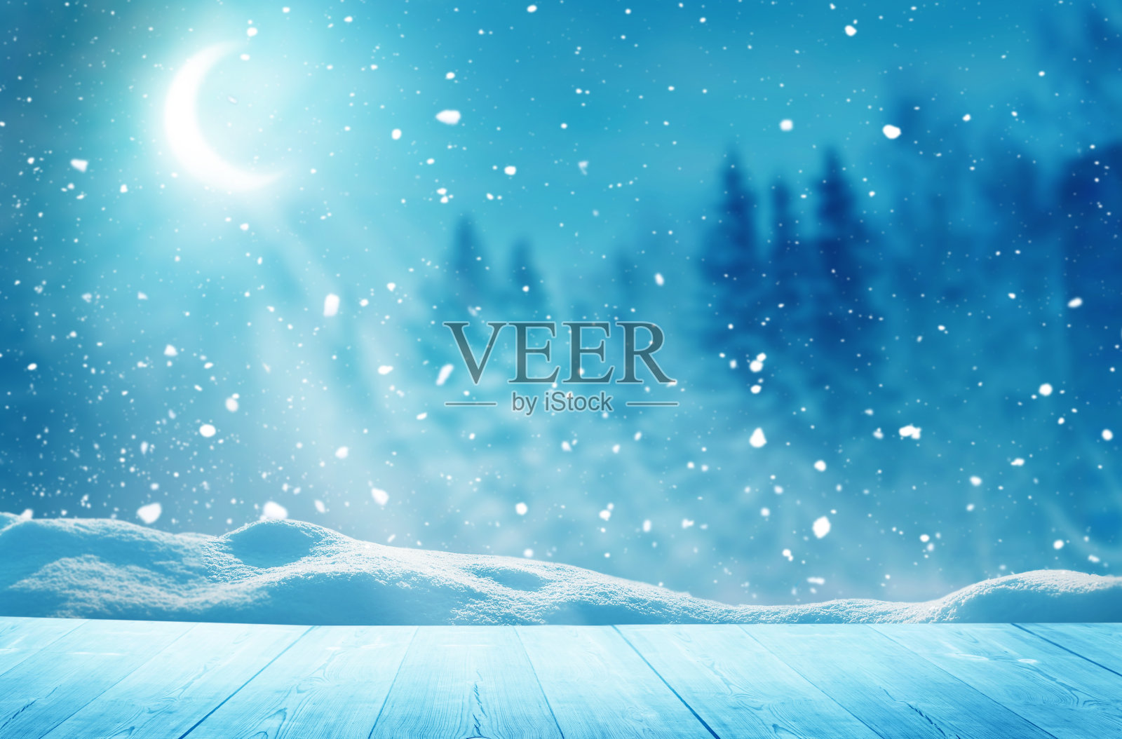 圣诞快乐，新年祝福以桌为背景。冬景以杉树为枝照片摄影图片