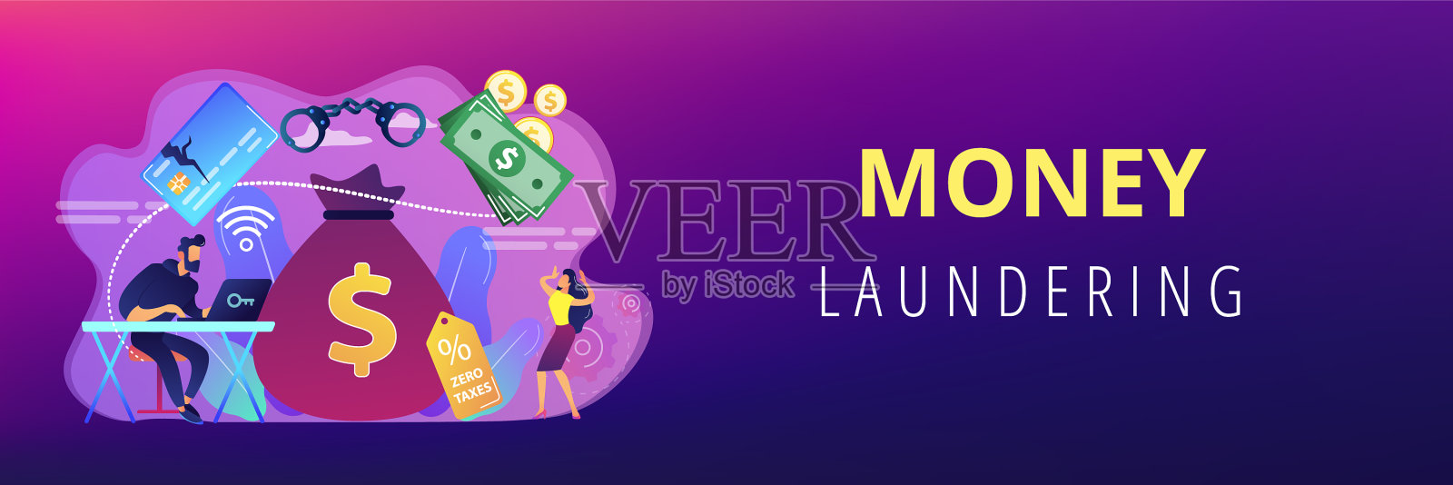 金融犯罪概念标题插画图片素材