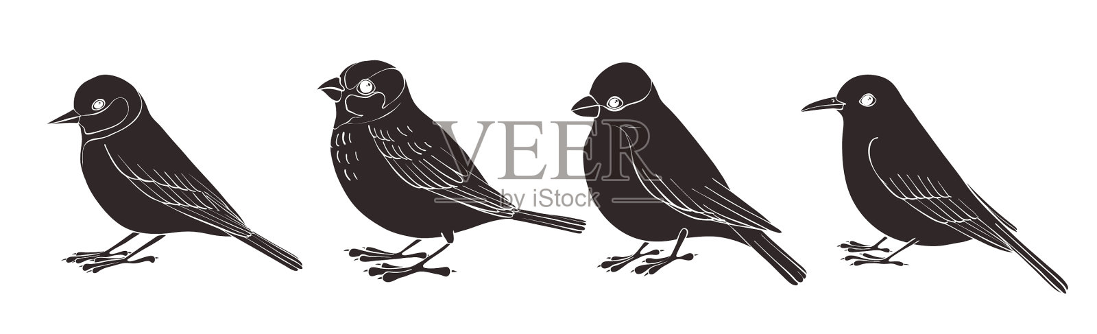 集鸟类设计元素图片