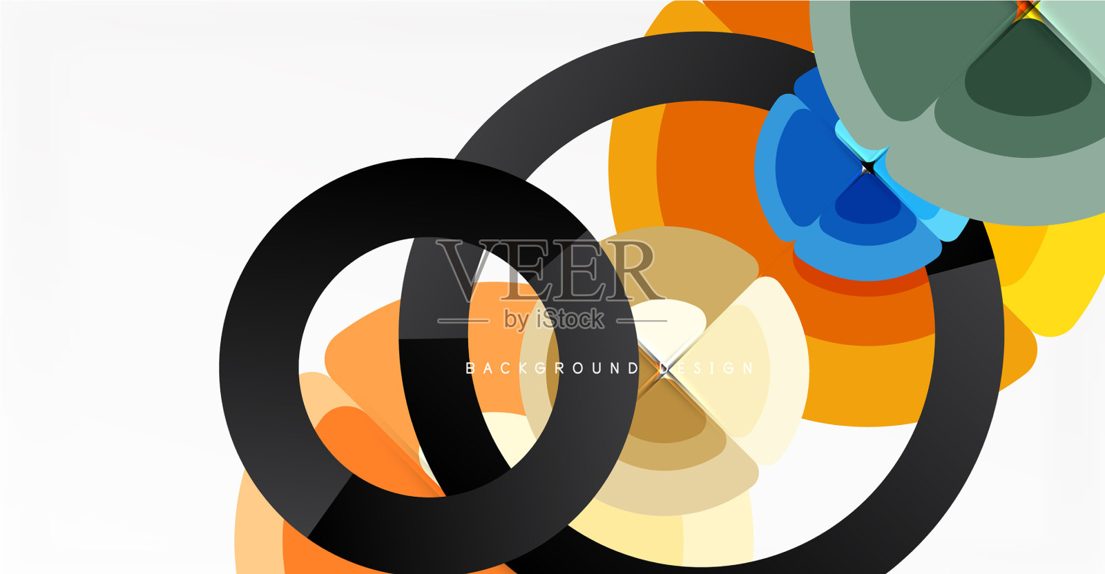 抽象背景时尚色圈插画图片素材