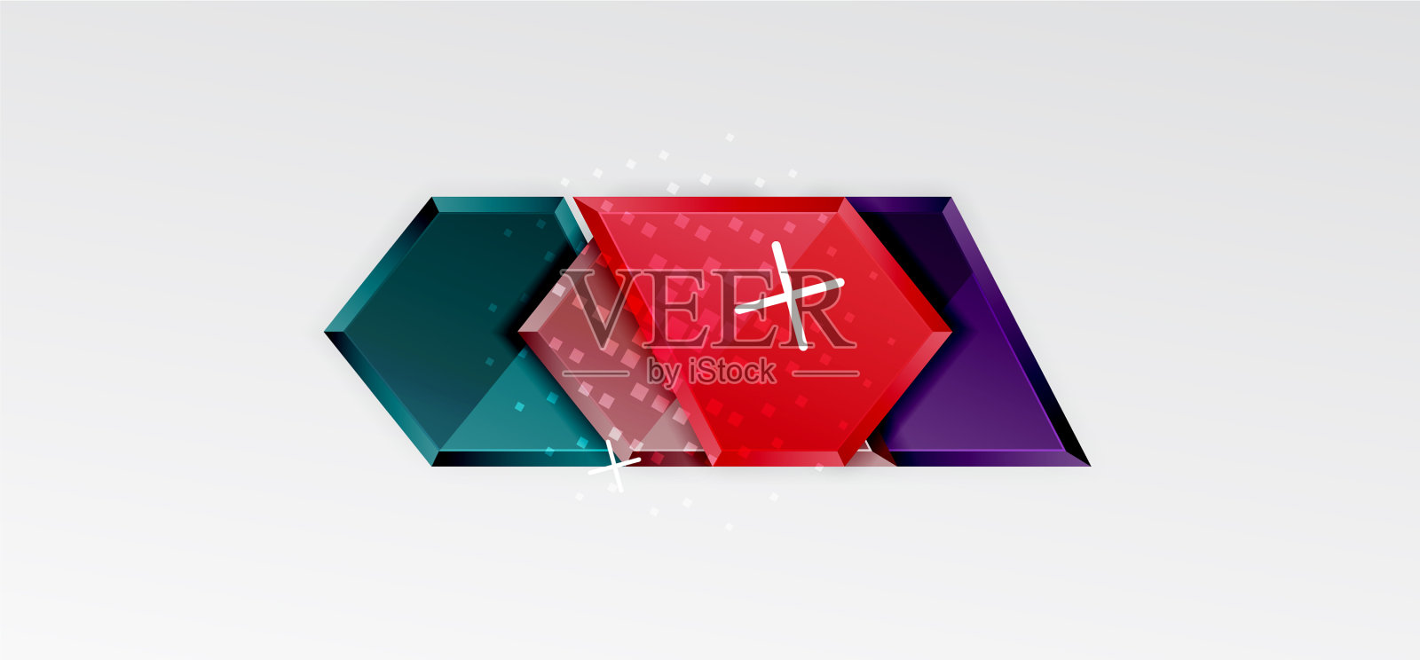 金属光泽闪亮的几何形状与3d效果插画图片素材