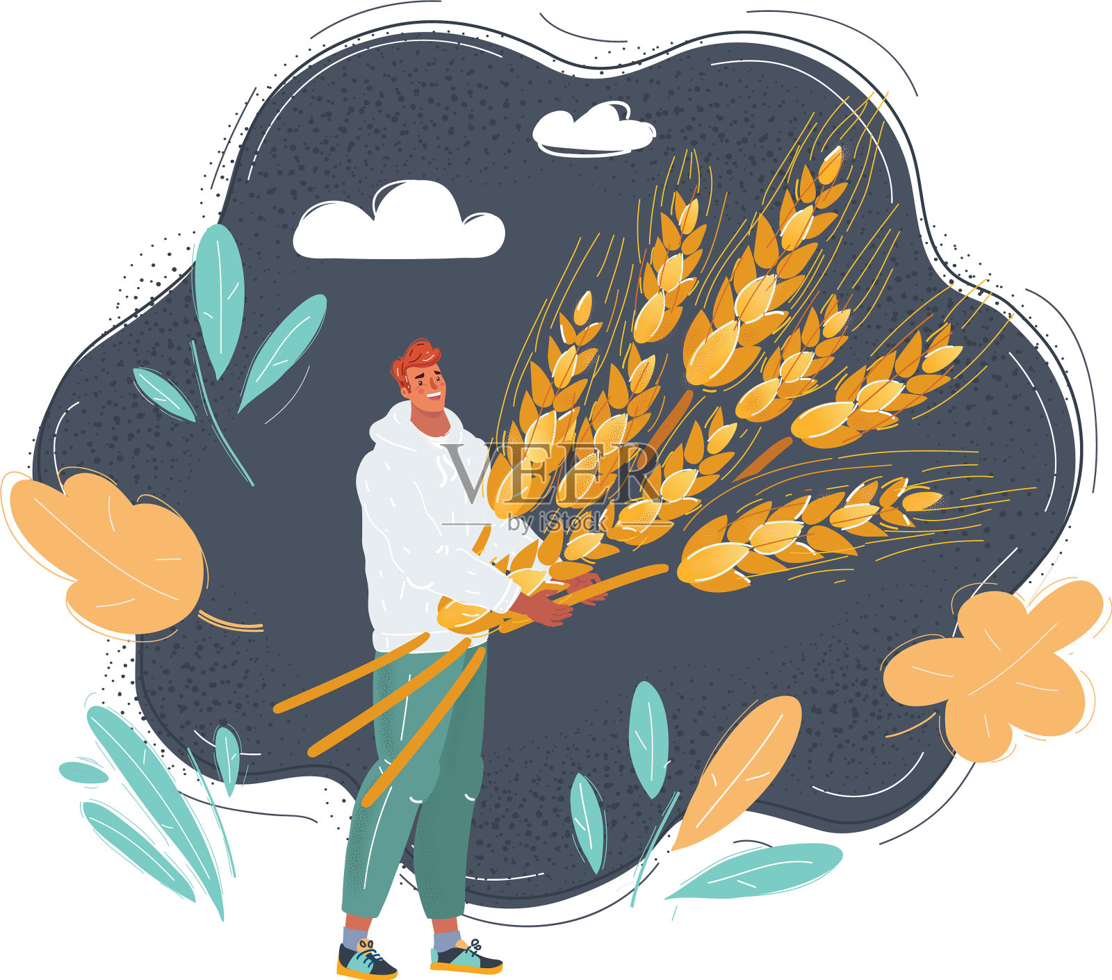 小矮人抱着大巨人设计元素图片