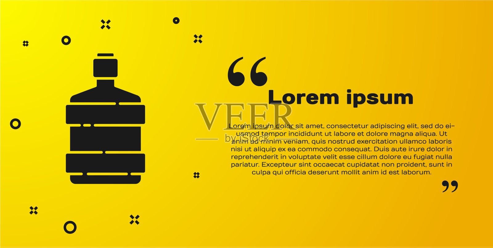 黑色大瓶与清洁水图标隔离插画图片素材