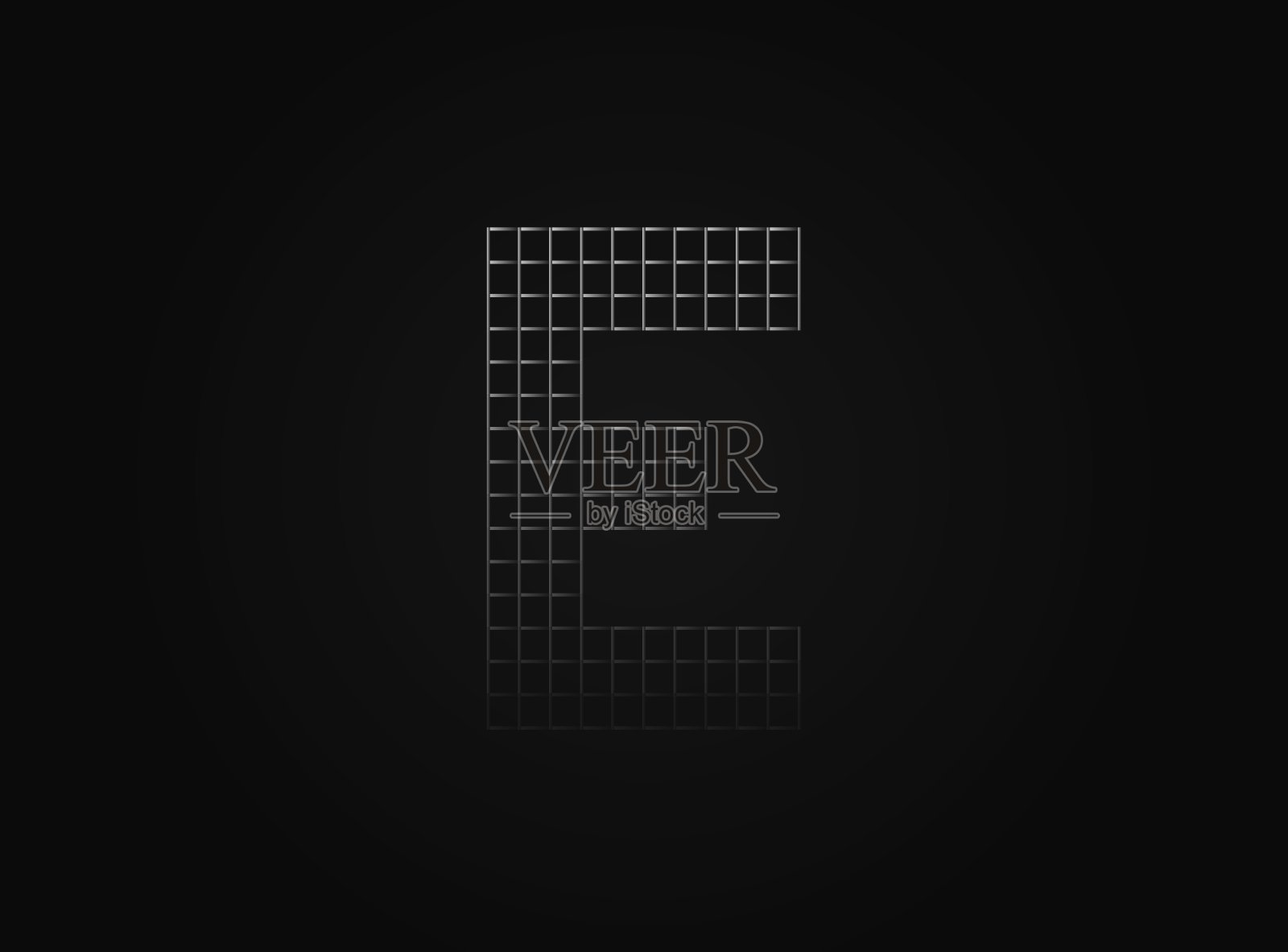 E矢量字母制成的金属链环栅栏。用于标识、品牌标签、设计元素、应用等。设计元素图片