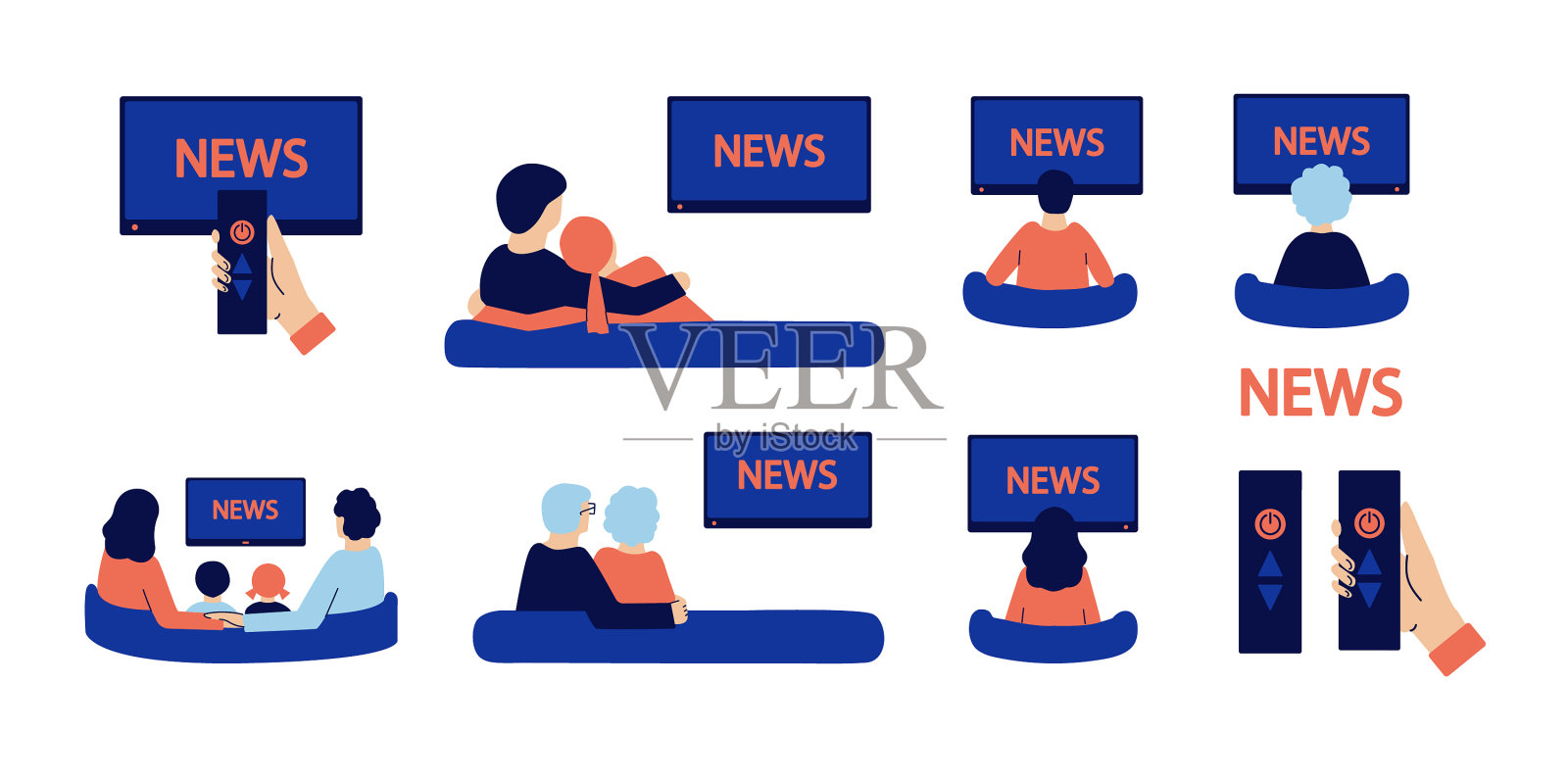 设置现代隔离插画图片素材