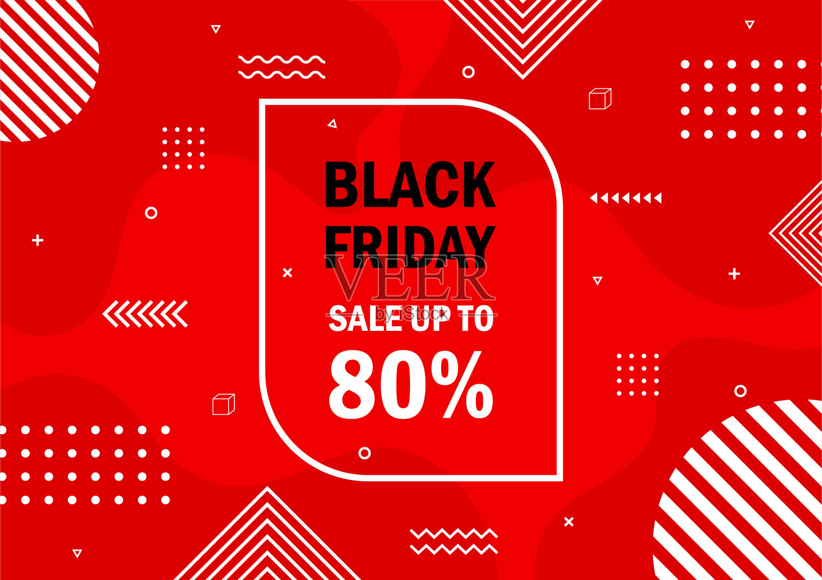 摘要黑色星期五促销横幅概念以红色为背景。矢量插图。设计元素图片