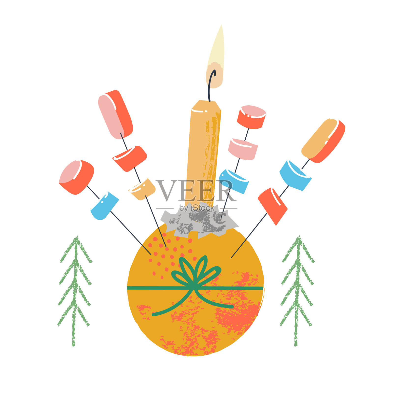 Christingle。传统的圣诞装饰。矢量插图。插画图片素材