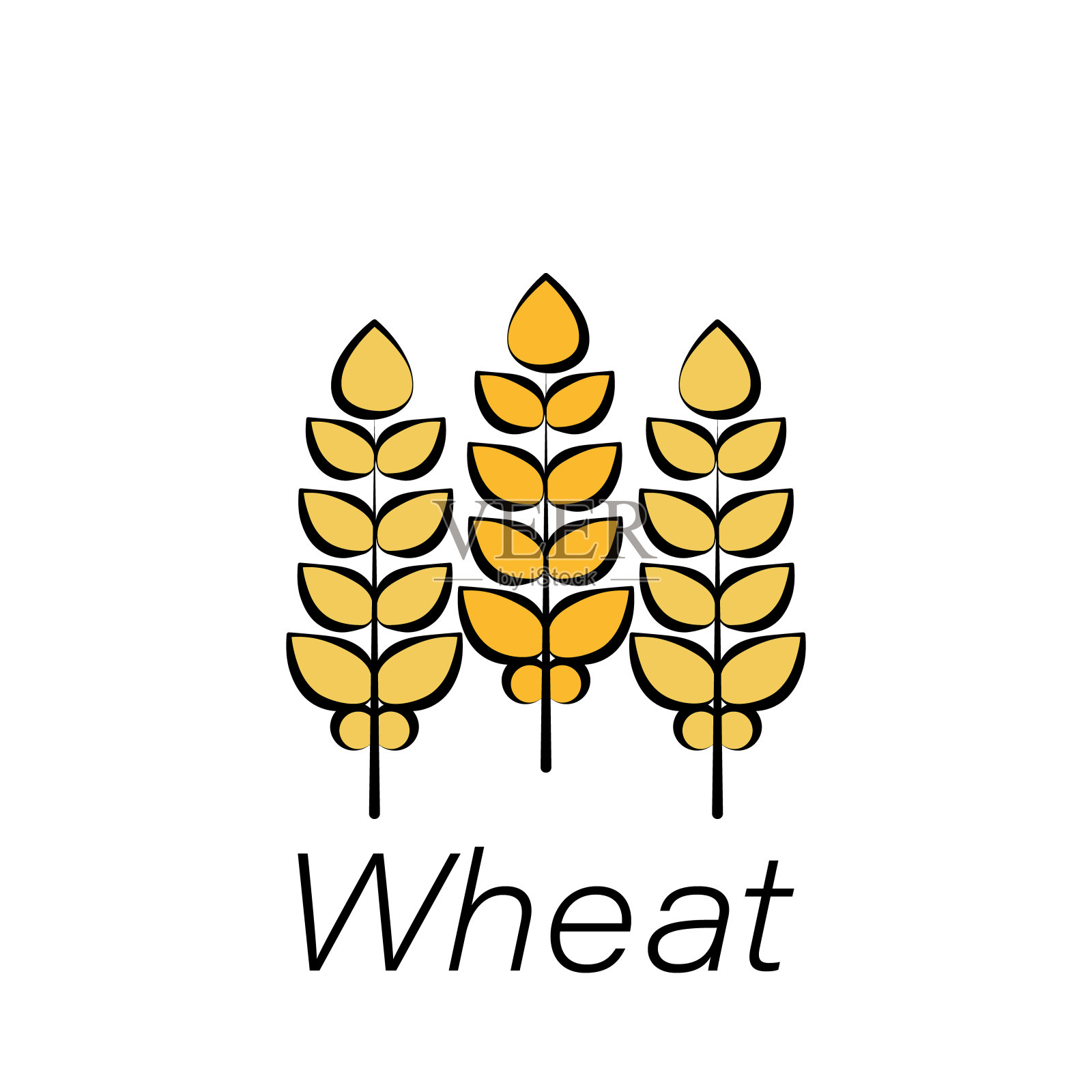 小麦手绘图标。元素农场插图图标。符号和符号可以用于网页，标志，手机应用程序，UI，用户体验插画图片素材