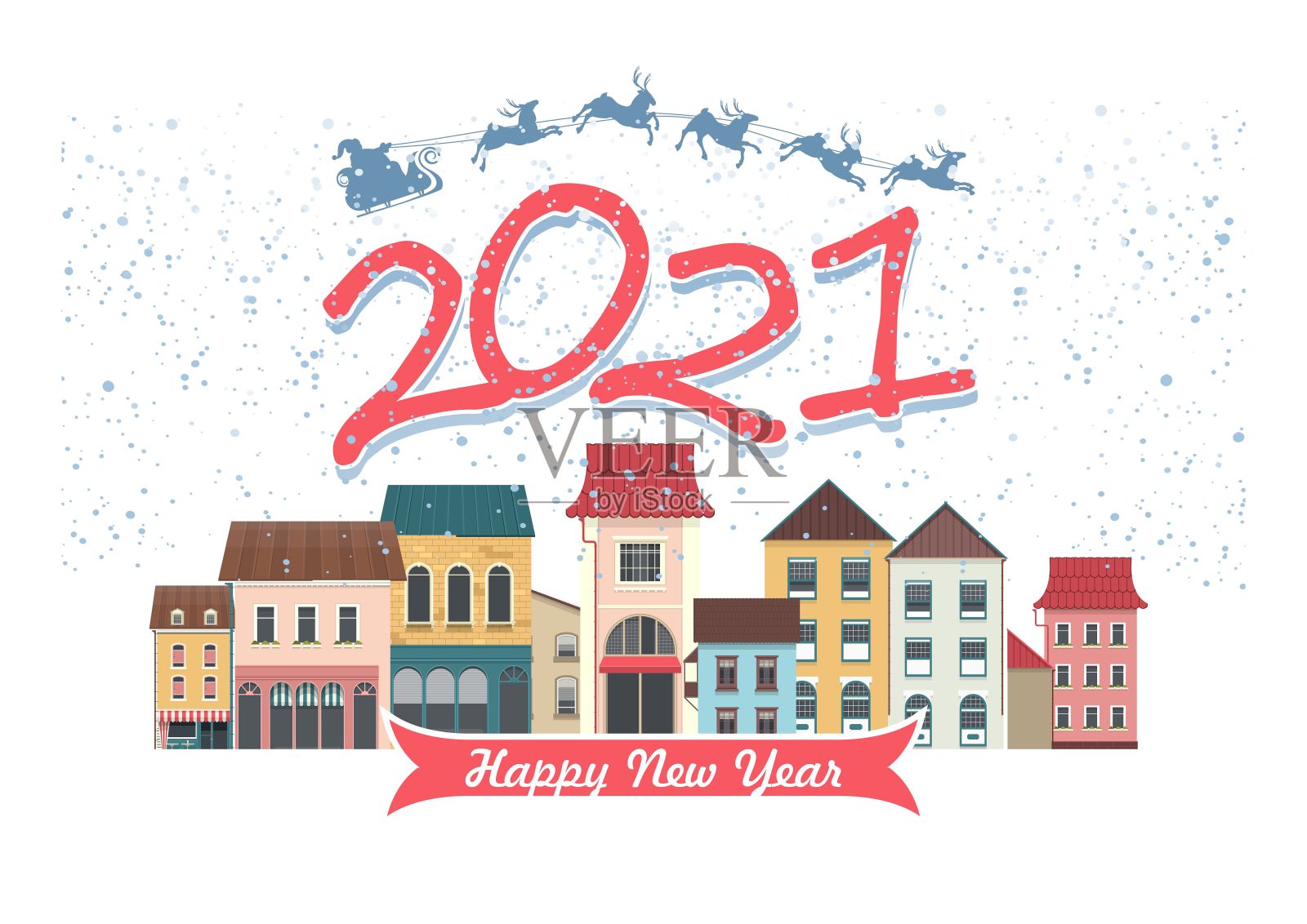 2021横英城市日历惬意城市插画图片素材