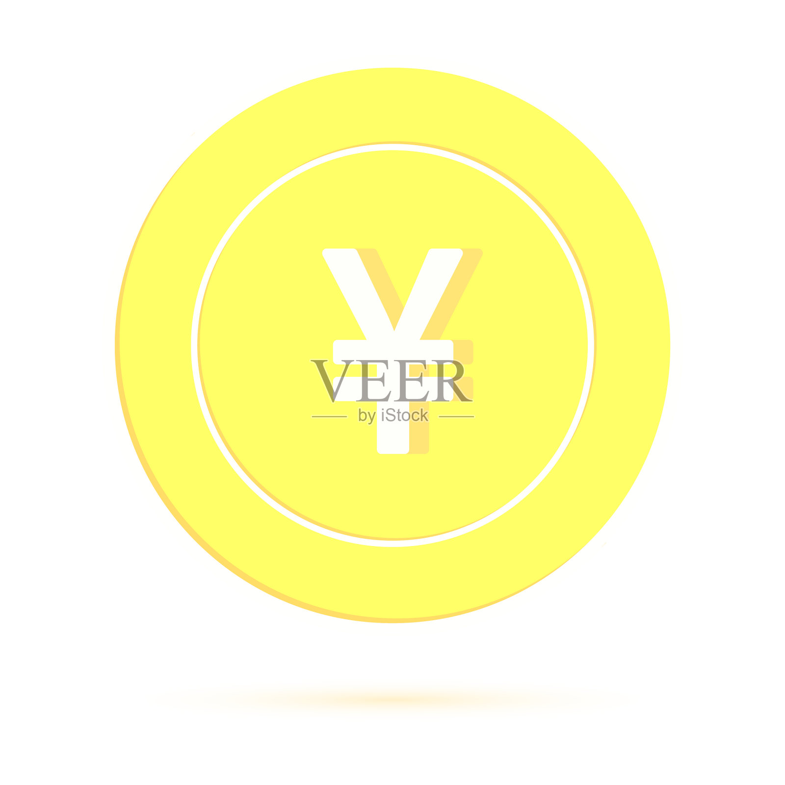 中国元硬币孤立在白色背景上cn插画图片素材