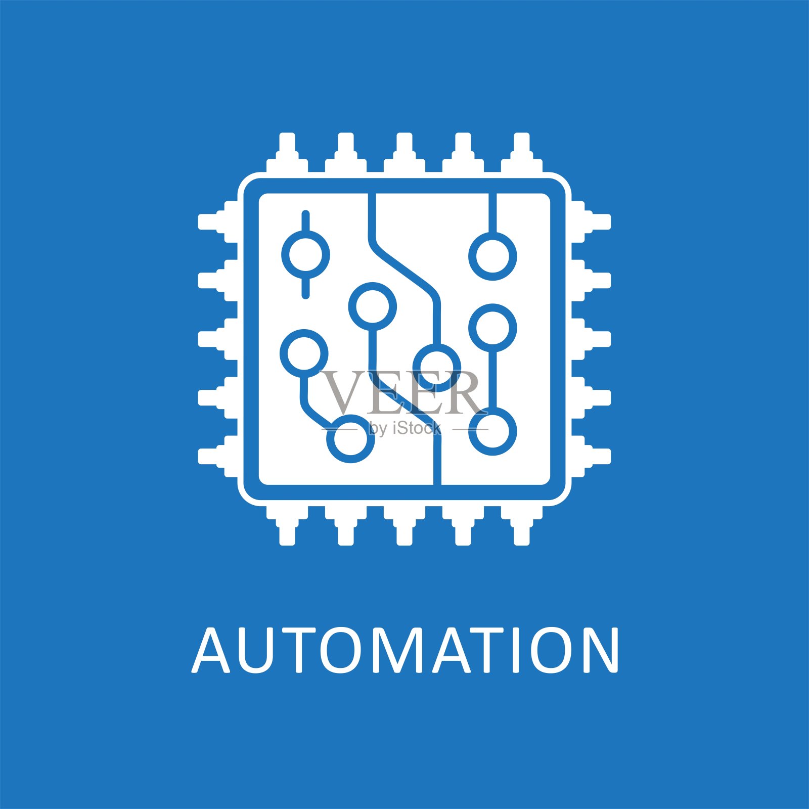 自动化。电子控制。过程改进。插画图片素材