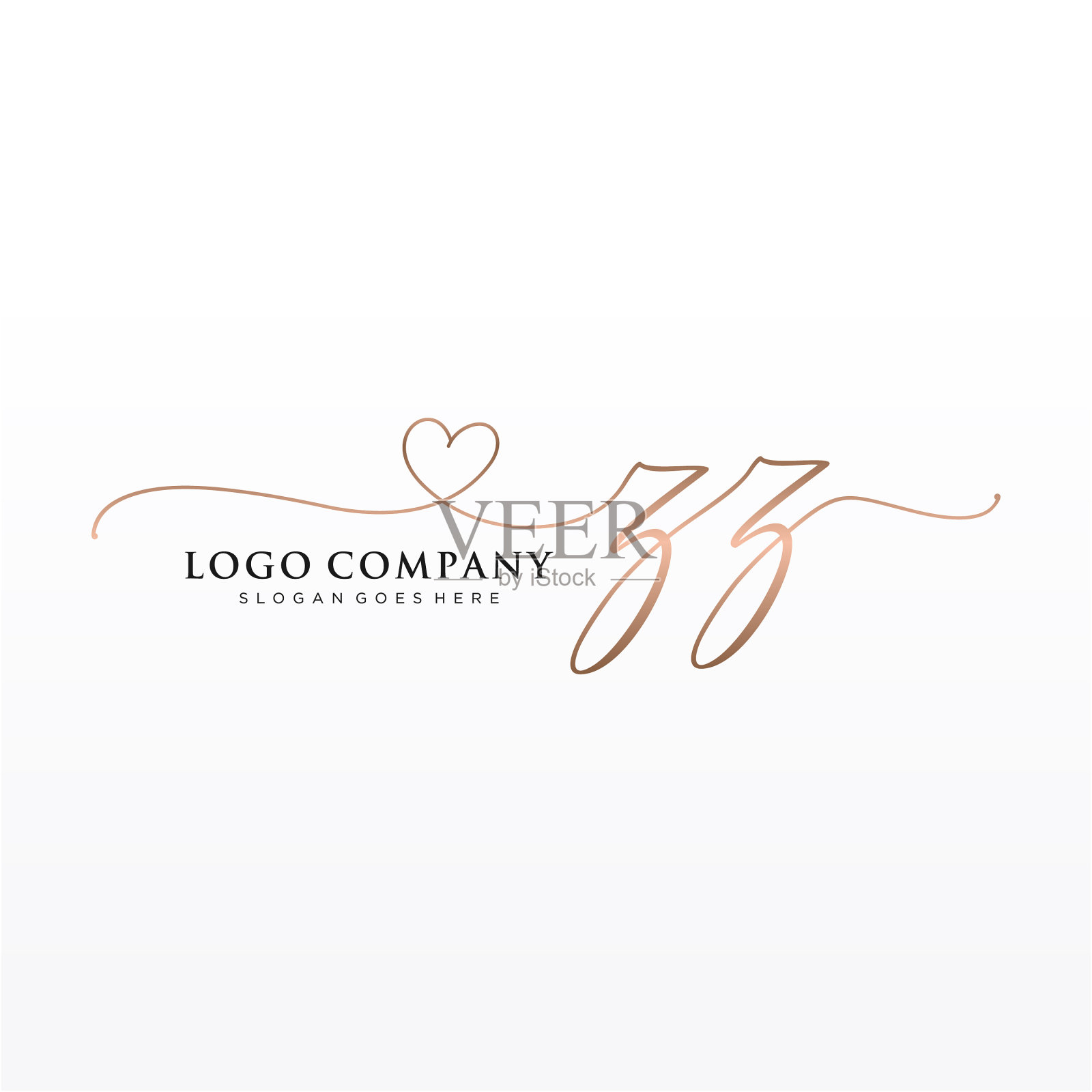 初始zz美丽的字母和优雅的标志设计插画图片素材