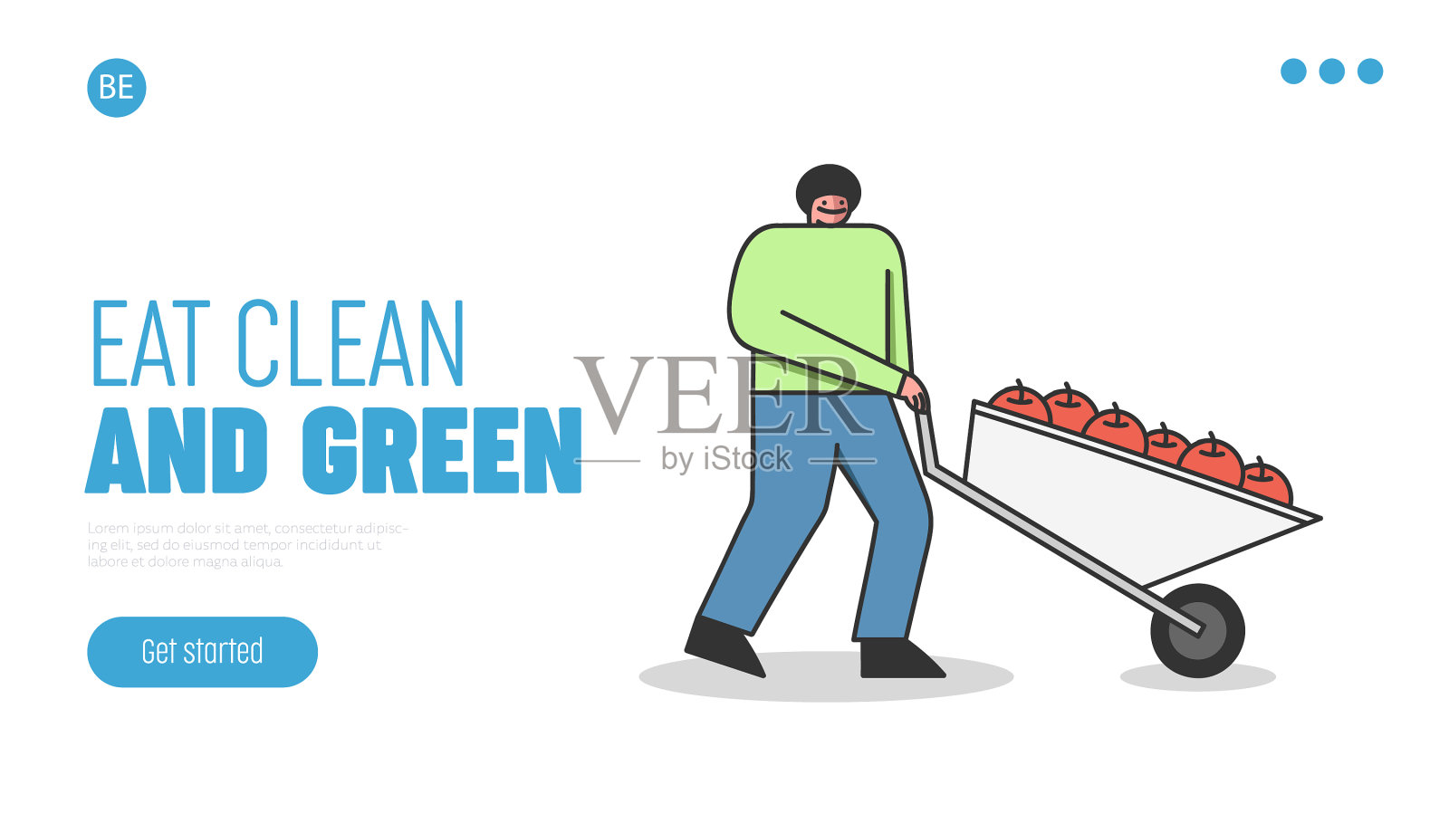 农场和季节性收获概念网站插画图片素材