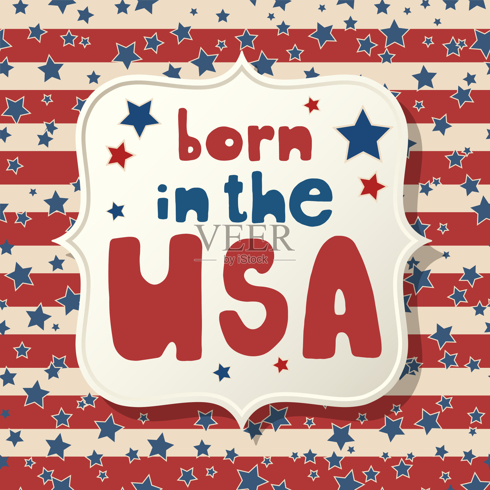 美国独立日爱国贺卡插画图片素材