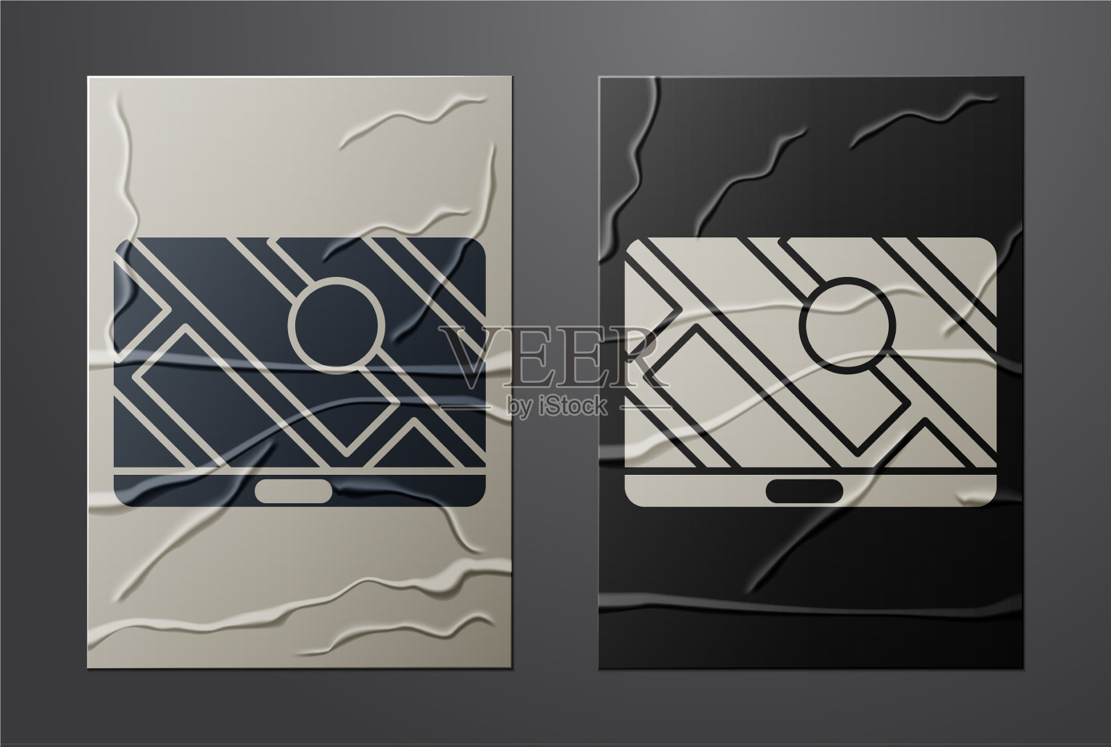 白色信息图城市地图导航图标插画图片素材