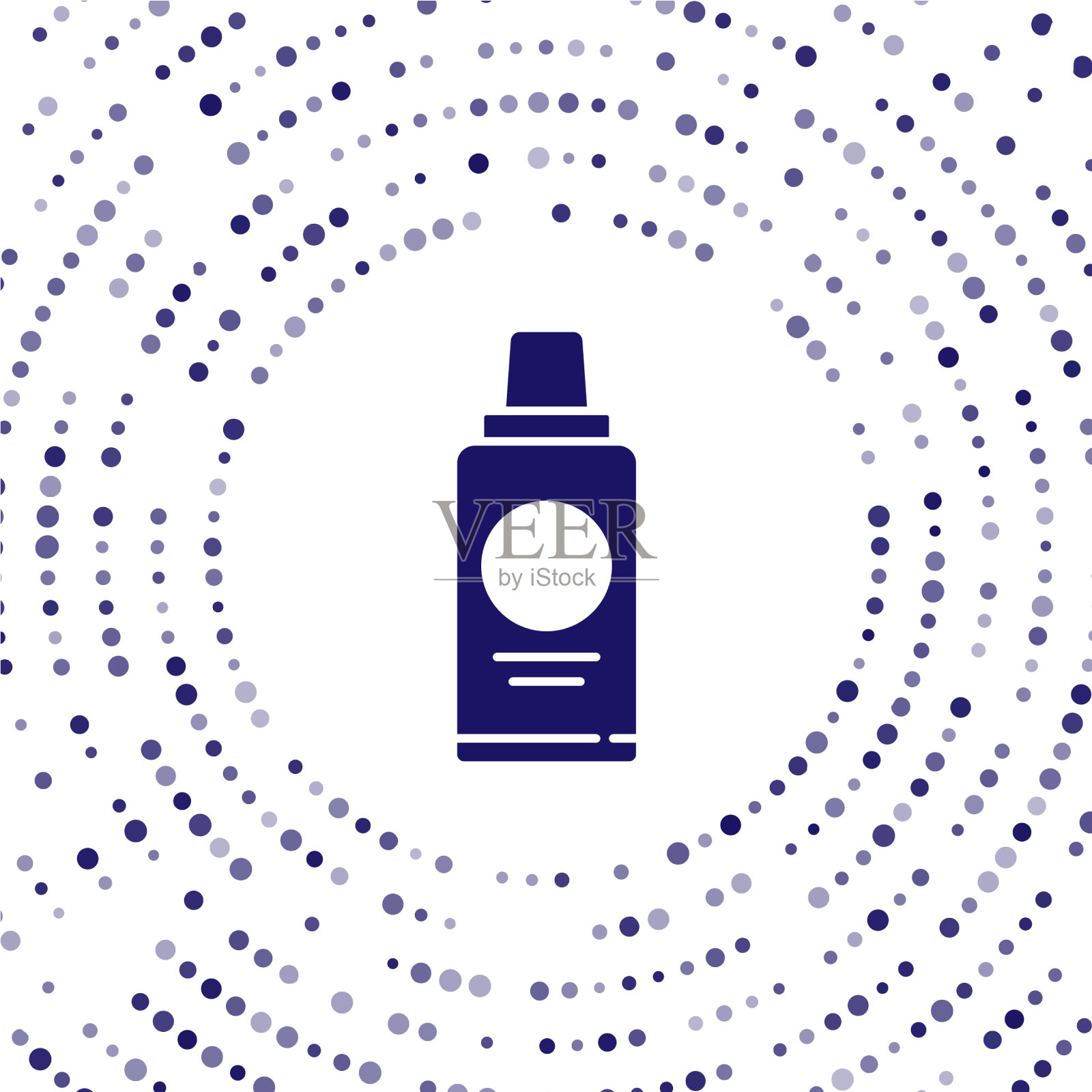 蓝色瓶子的洗发水图标孤立在白色插画图片素材