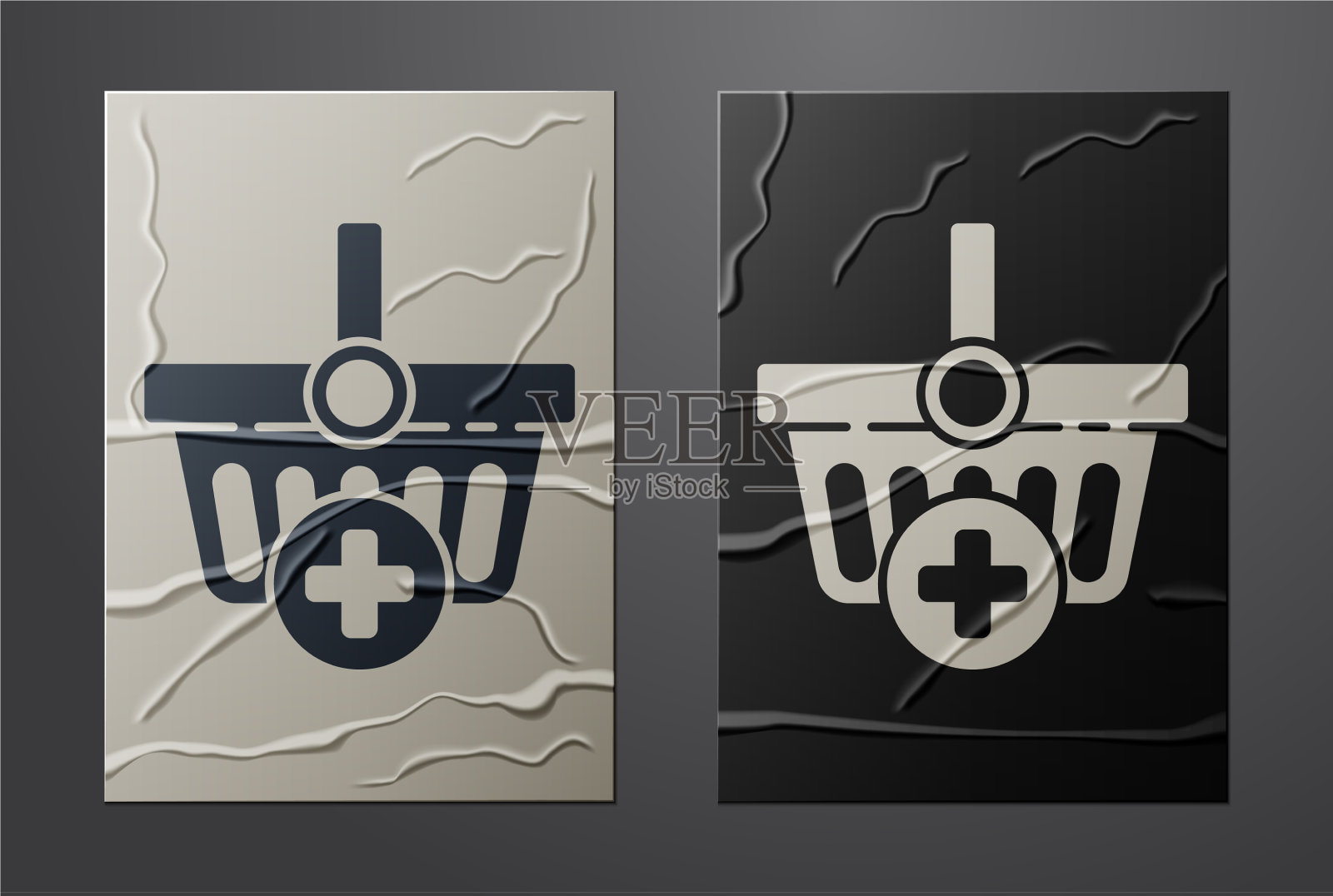 白色添加到购物篮图标孤立上插画图片素材