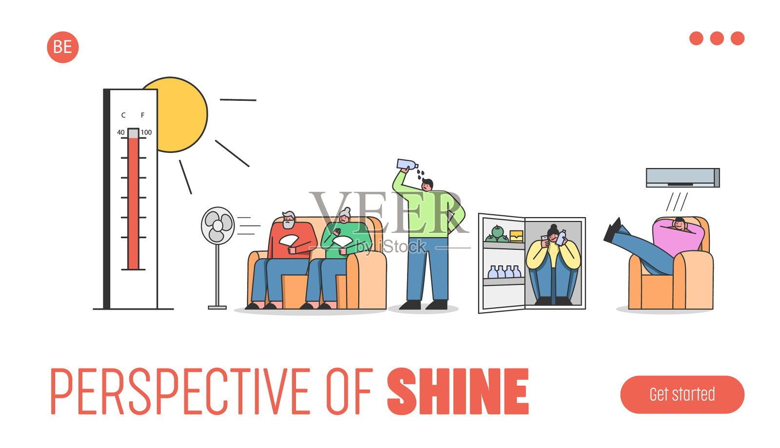 夏日炎炎时期网站概念插画图片素材