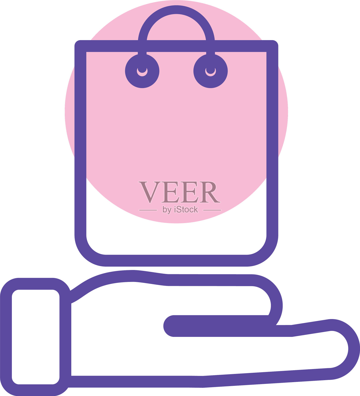 购物袋纸线条造型图标设计元素图片