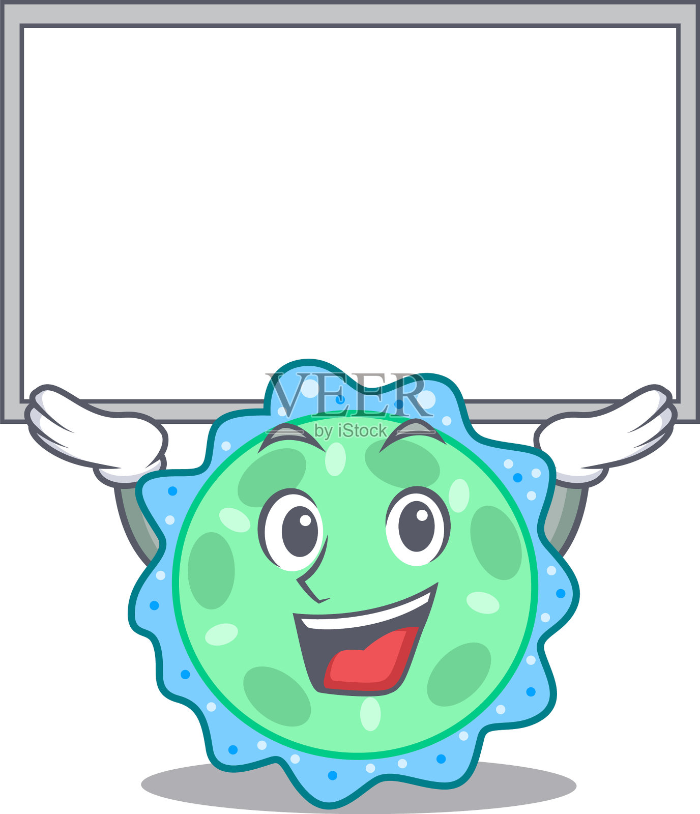 吉祥物铜绿假单胞菌举板插画图片素材