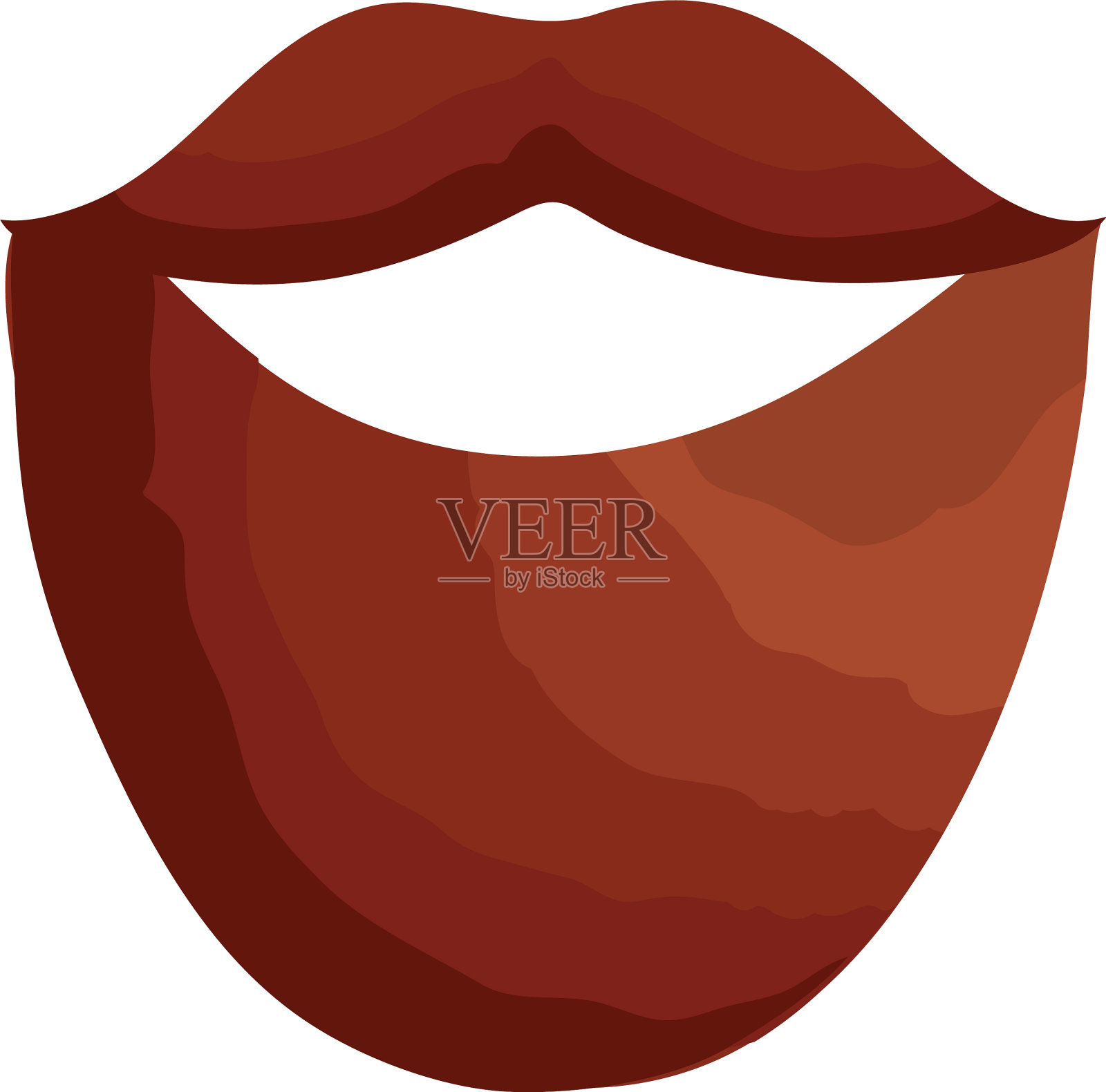 大胡子和小胡子平坦风格的图标设计元素图片