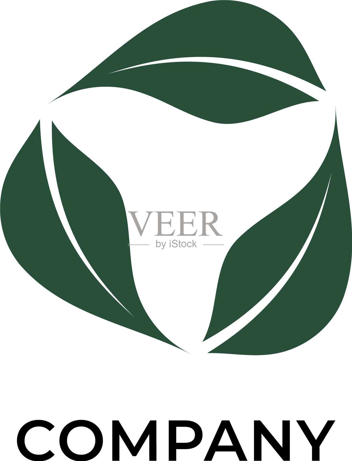 摘要叶片循环再利用标志设计模板插画图片素材